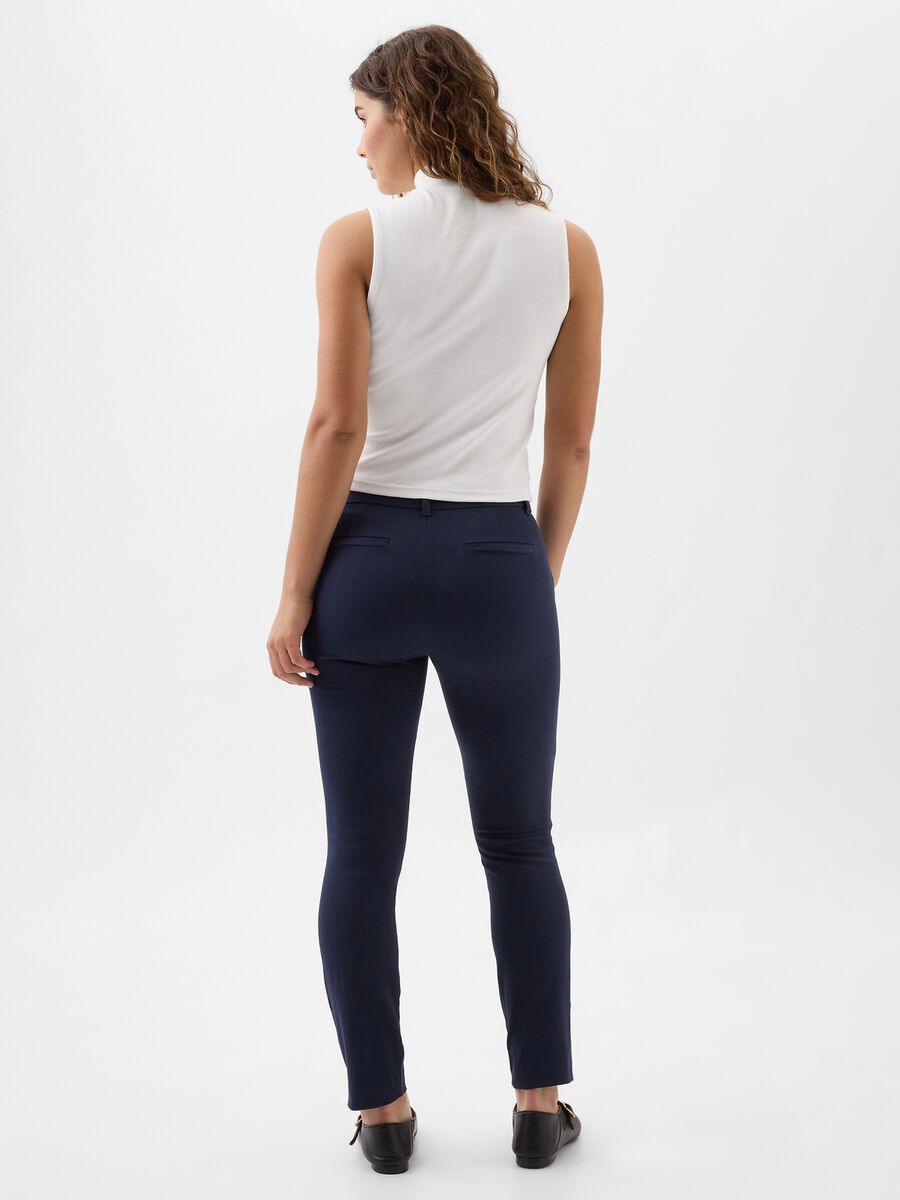 Cigarette trousers in stretch cotton Woman_4