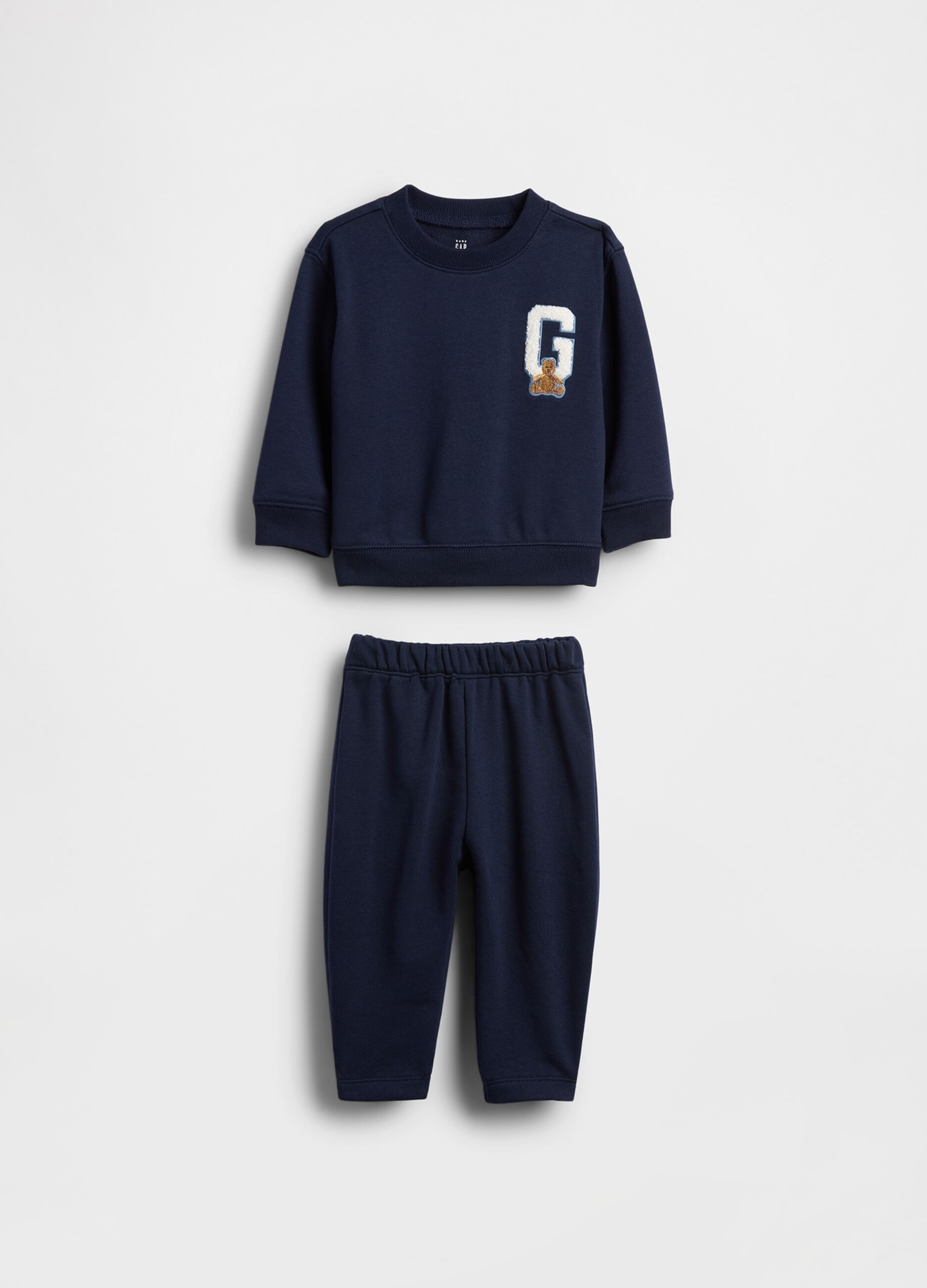 Set blu per neonato in misto cotone