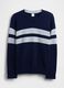 Maglione blu con righe in cotone_3