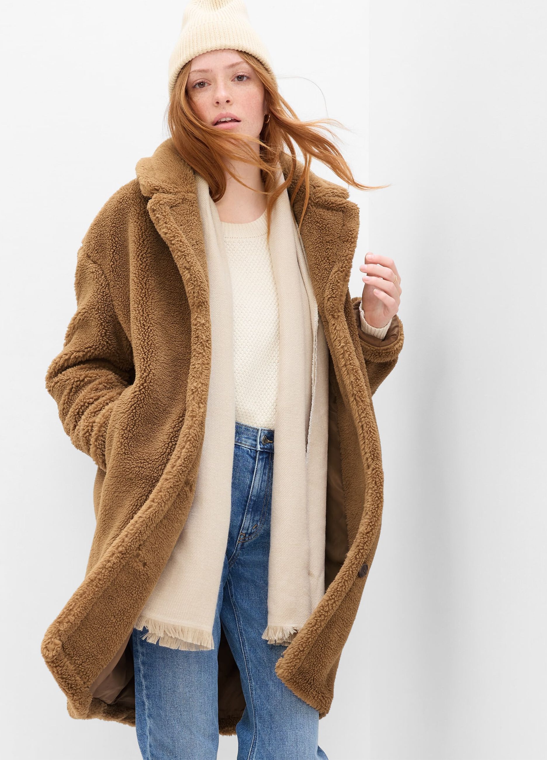 Cappotto oversize in teddy