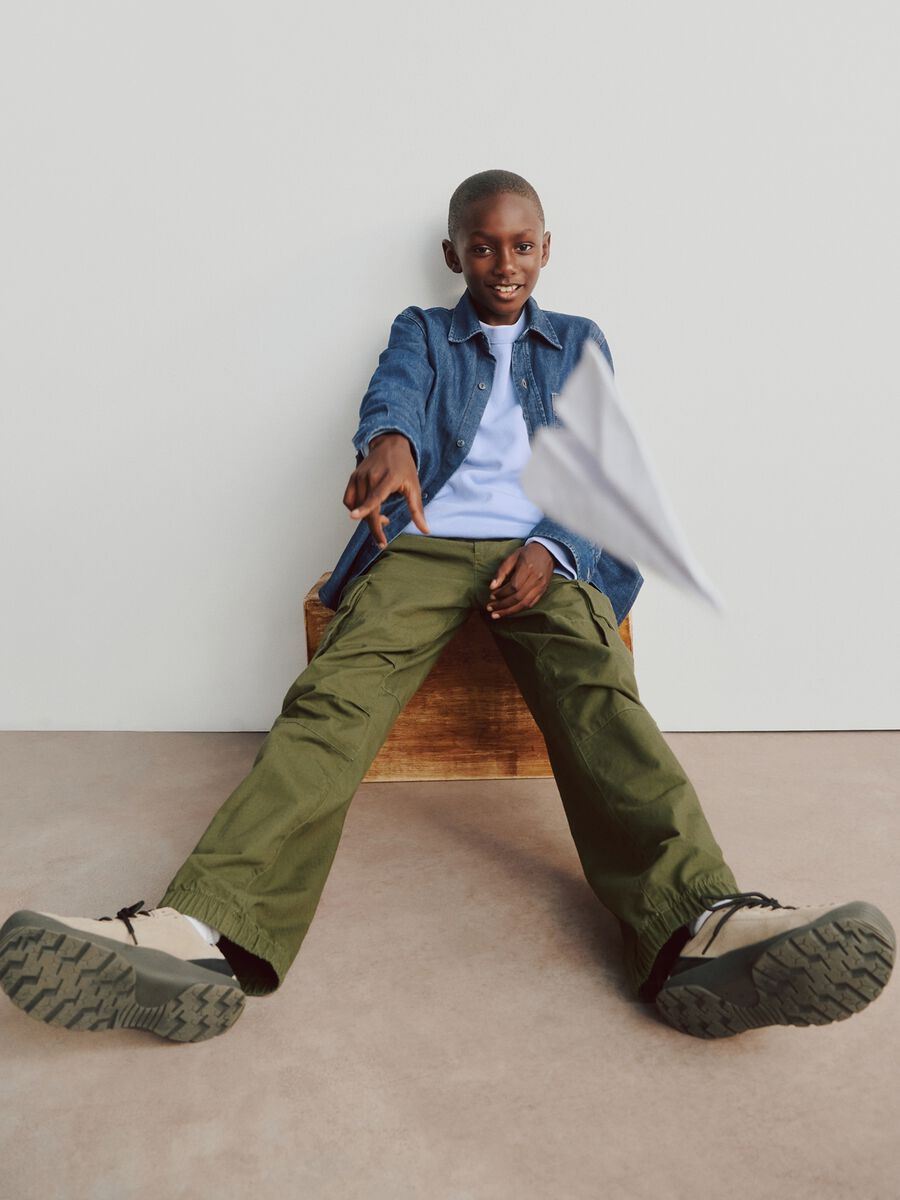 Green cargo trousers for boys Boy_3