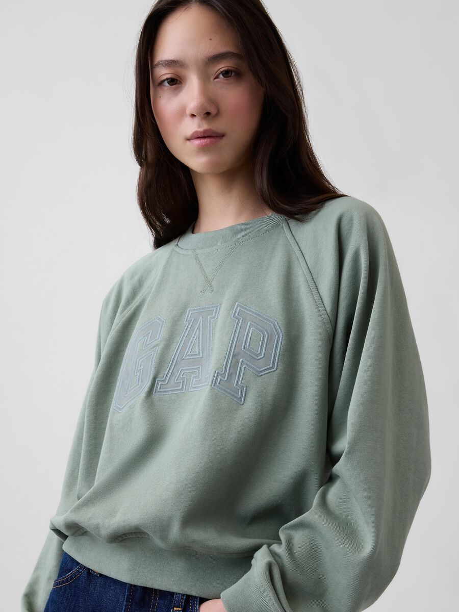 Felpa girocollo in misto cotone con logo GAP Donna_0