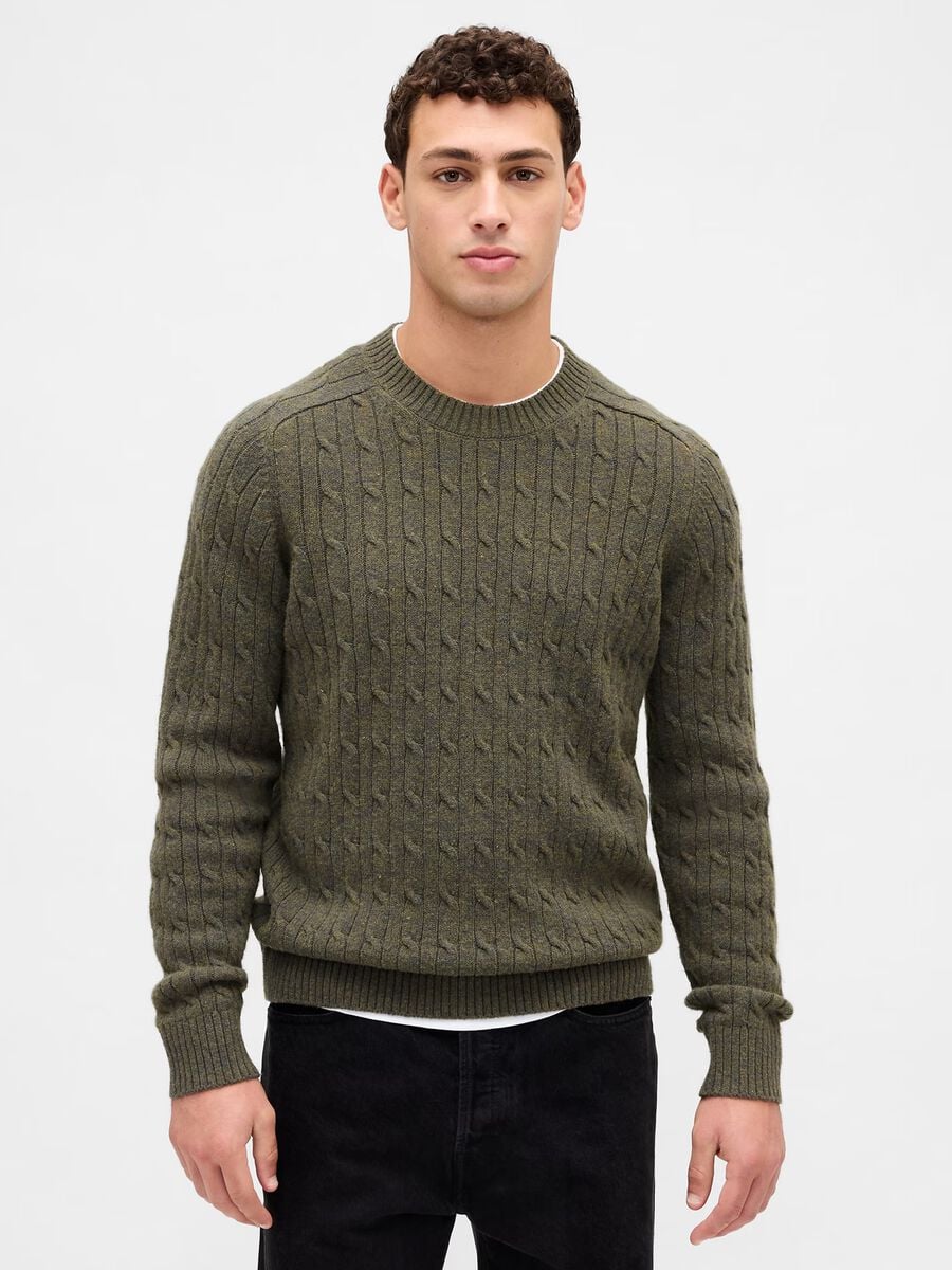 Green Wool Jumper Man_0