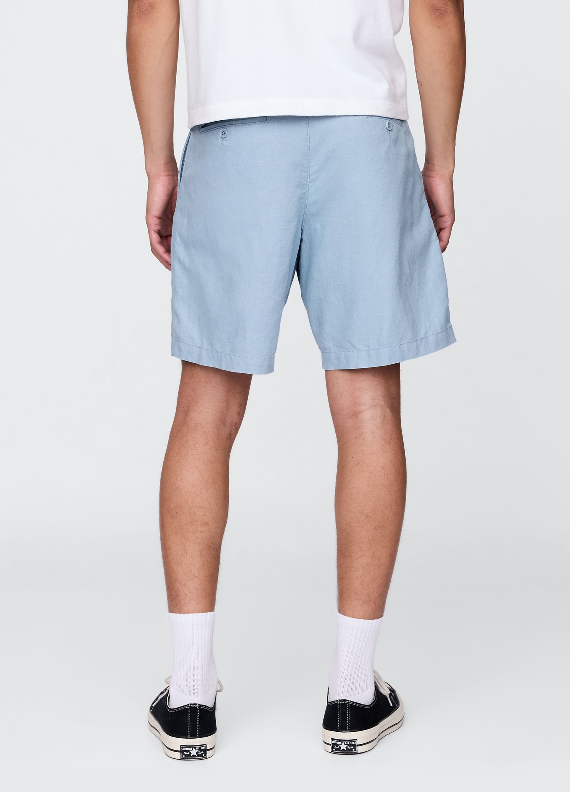 Shorts azzurri in lino e cotone Gap_4