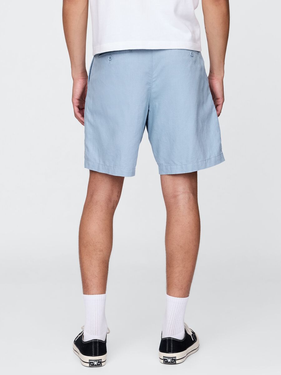 Shorts azzurri in lino e cotone Gap Uomo_4