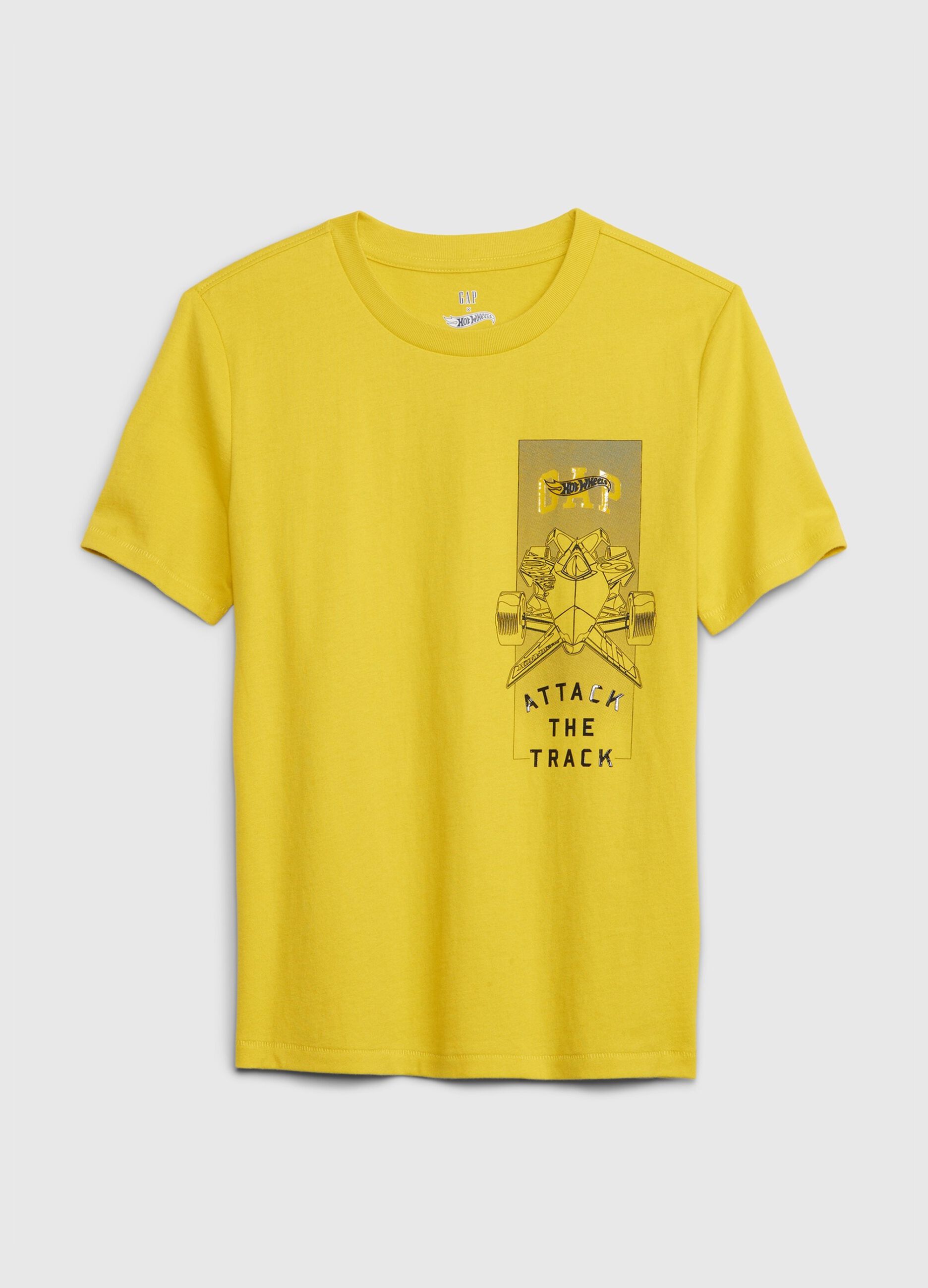 Cotton T-shirt with logo and Hot Wheels print