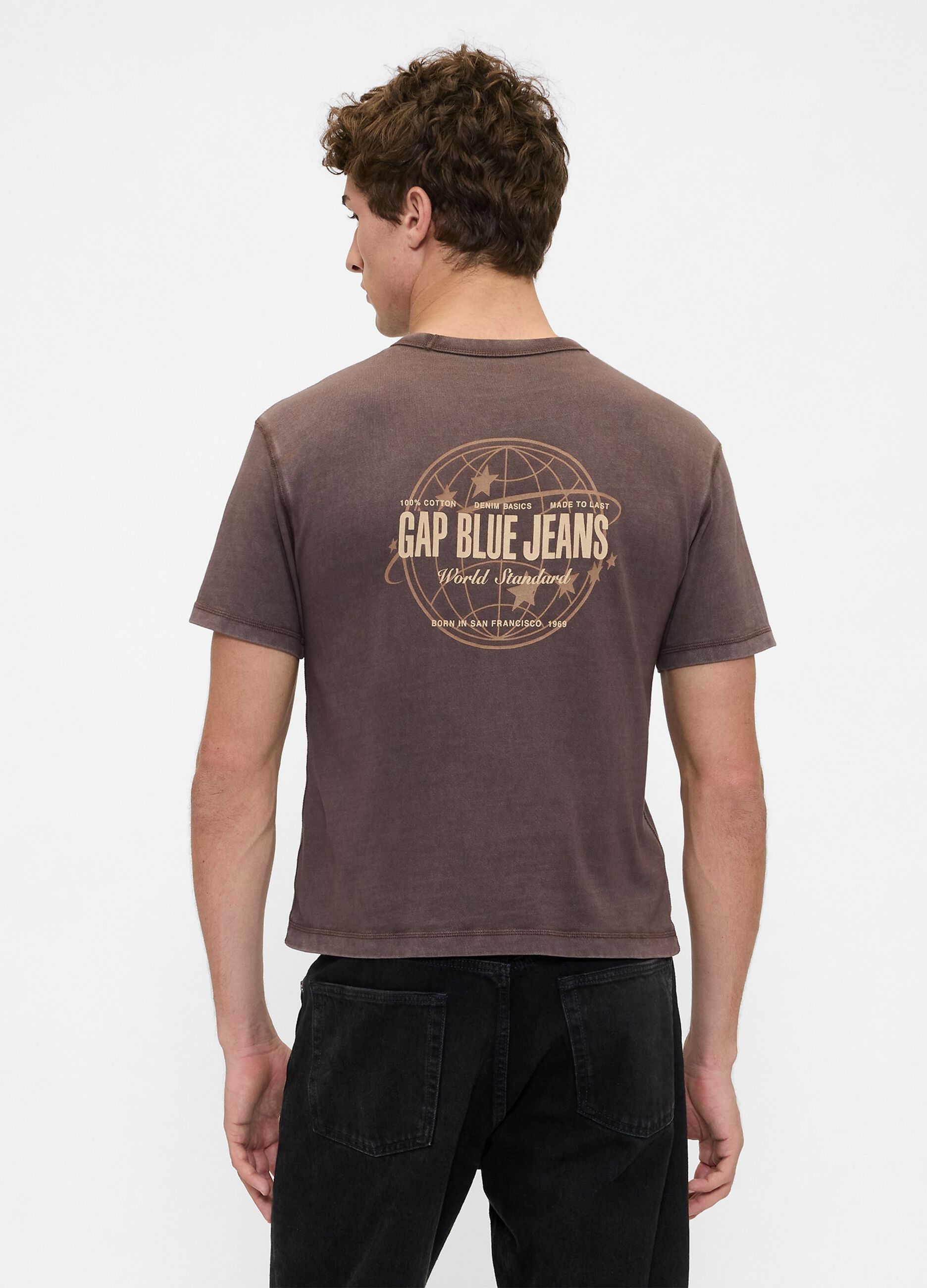 T-shirt marrone in cotone_2