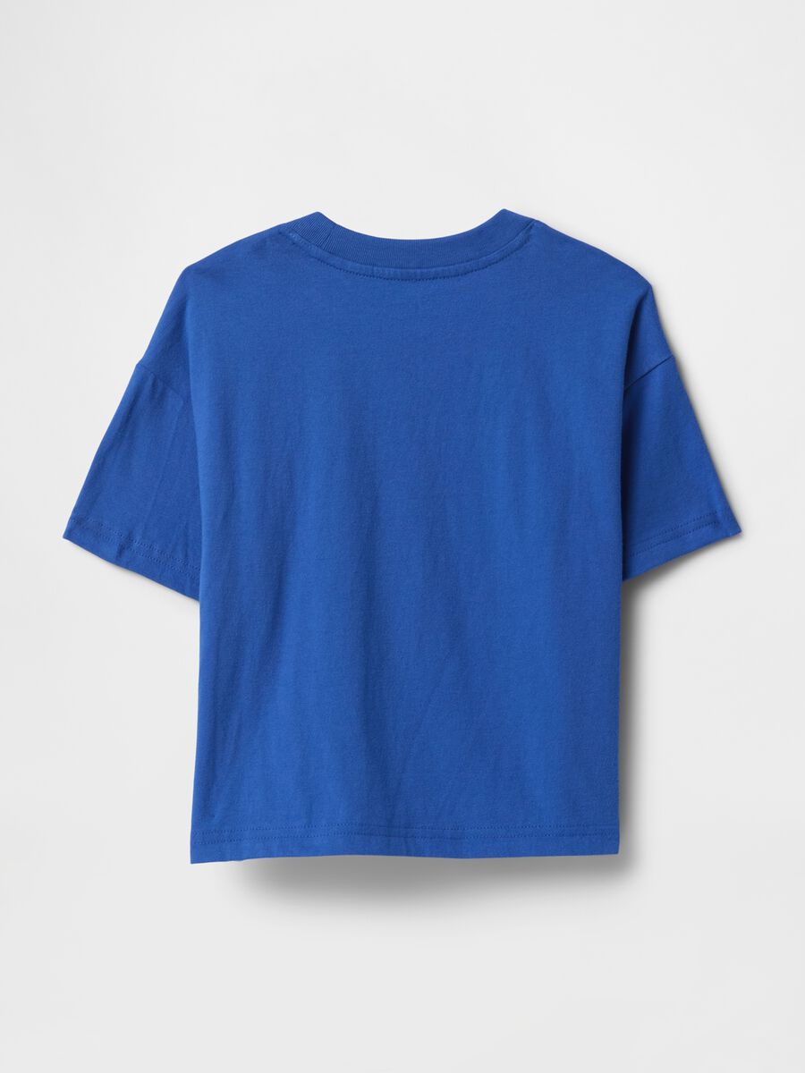 T-shirt blu con stampa automobili Baby Boy_1