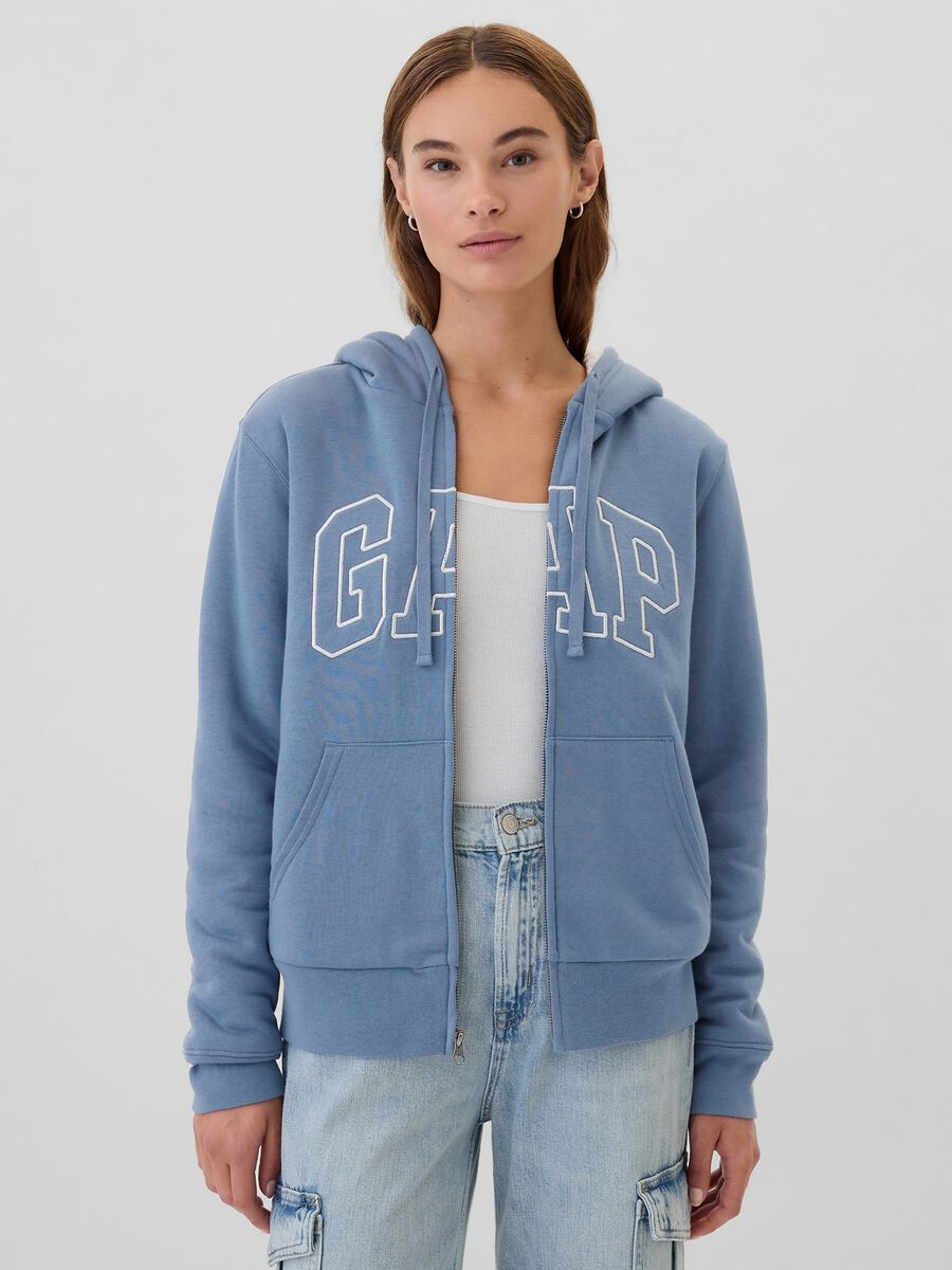 Full-zip con interno in sherpa e ricamo logo Donna_0