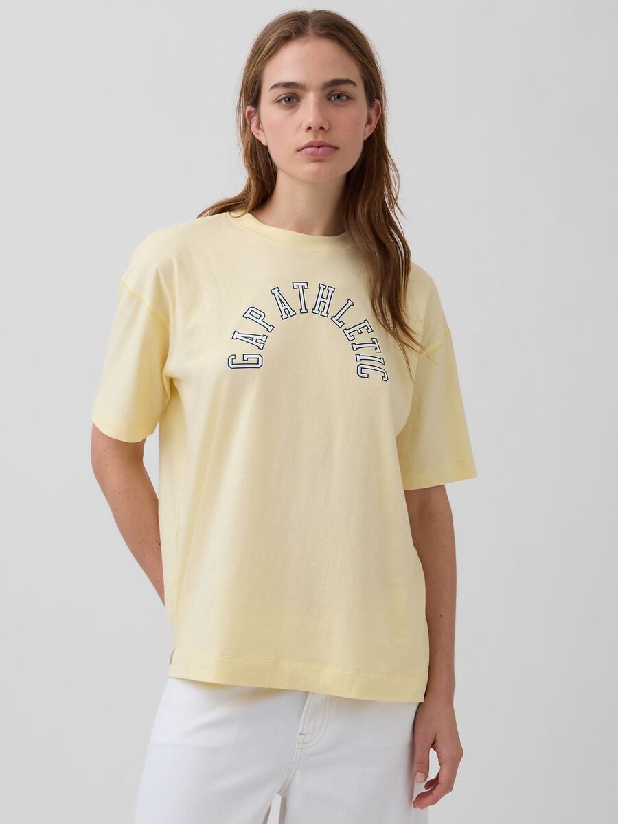 T-shirt in puro cotone a maniche corte con logo GAP Donna_0