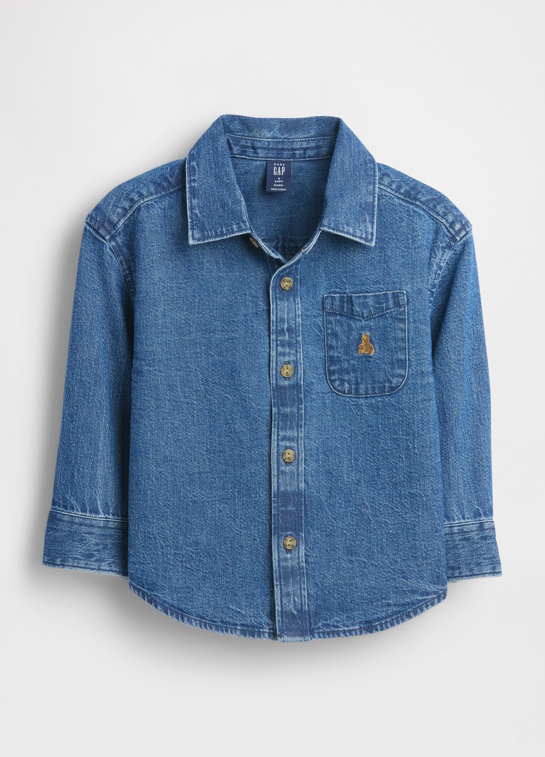Camicia denim per bambino con maniche lunghe