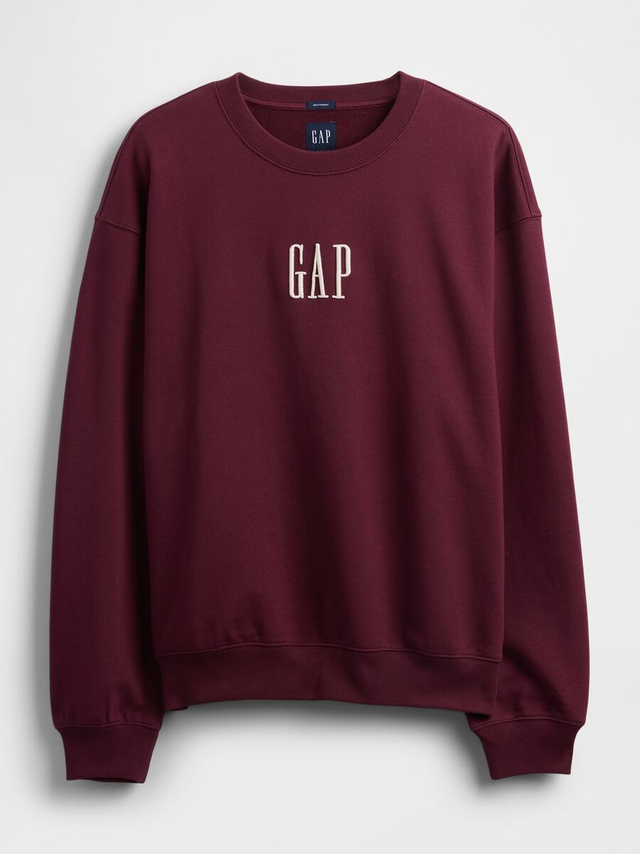 Burgundy Crew Neck Sweatshirt Man_3