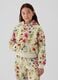 Felpa crop floreale con ricamo logo_0