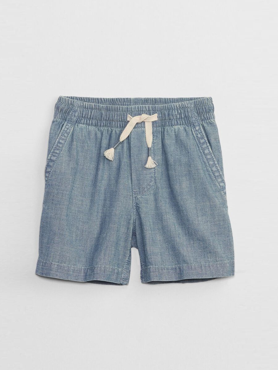 Shorts in denim con coulisse Neonato_0