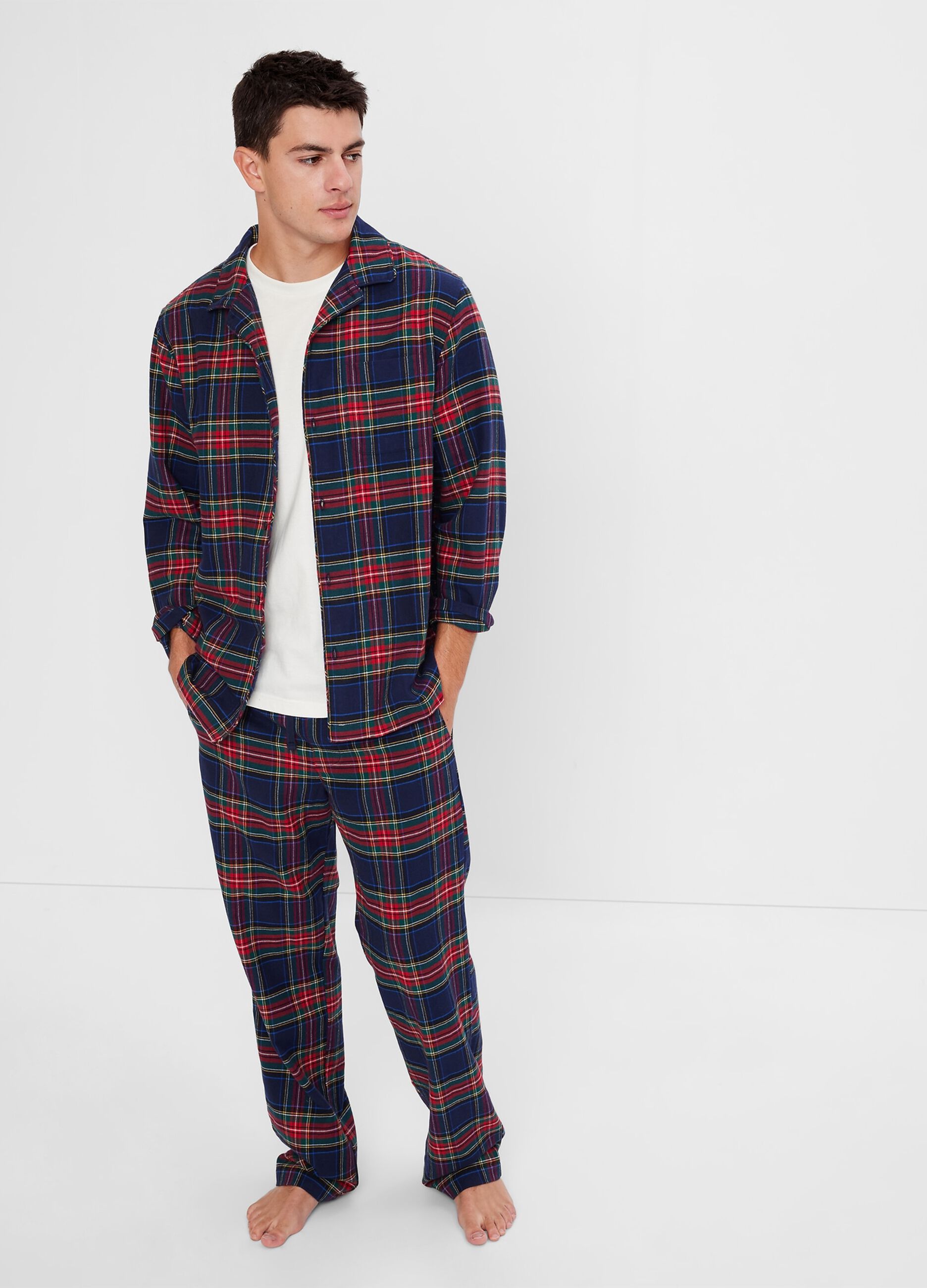 Check flannel pyjamas