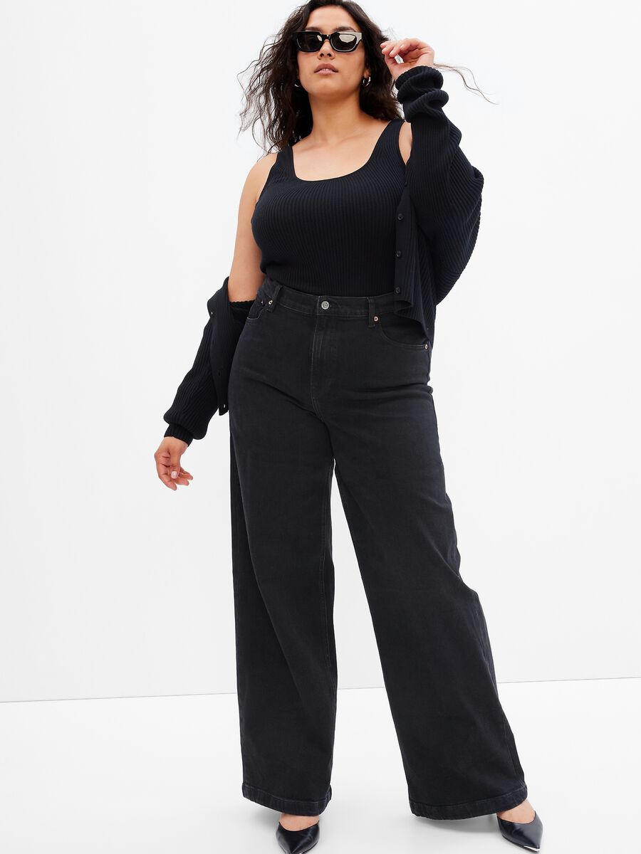 Jeans wide leg a vita alta Donna_3