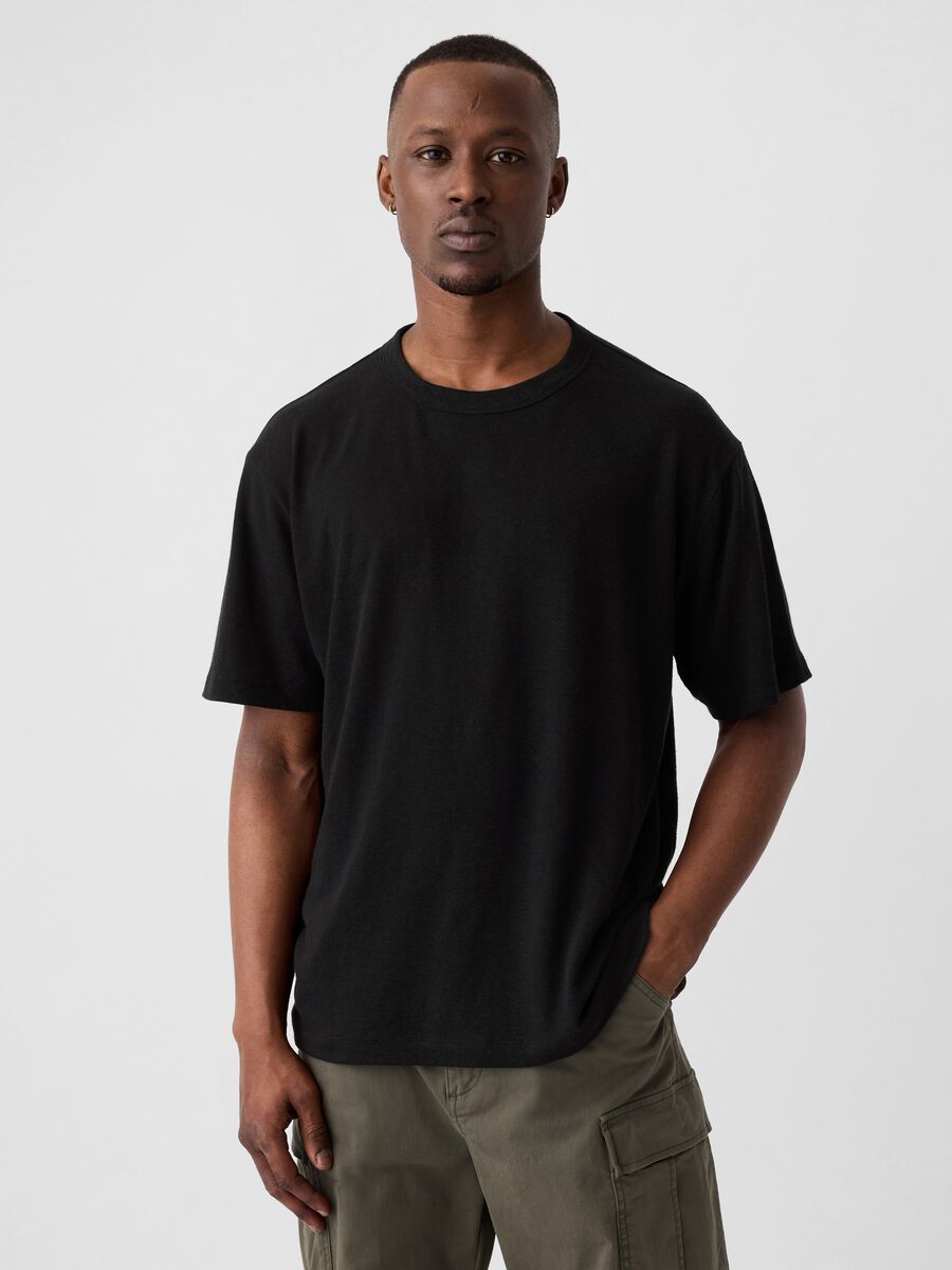 T-shirt in misto lino Uomo_0
