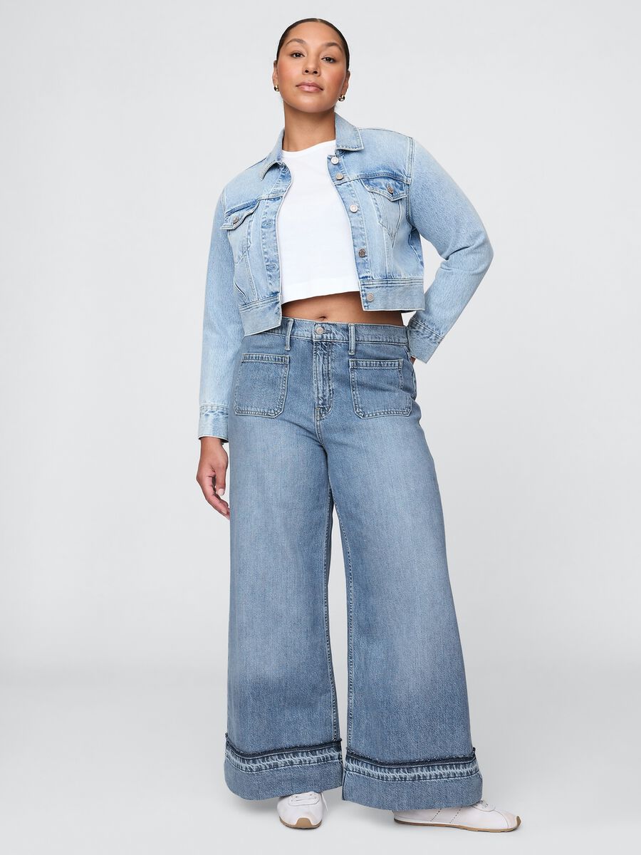 Jeans a gamba larga in denim Gap Donna_4