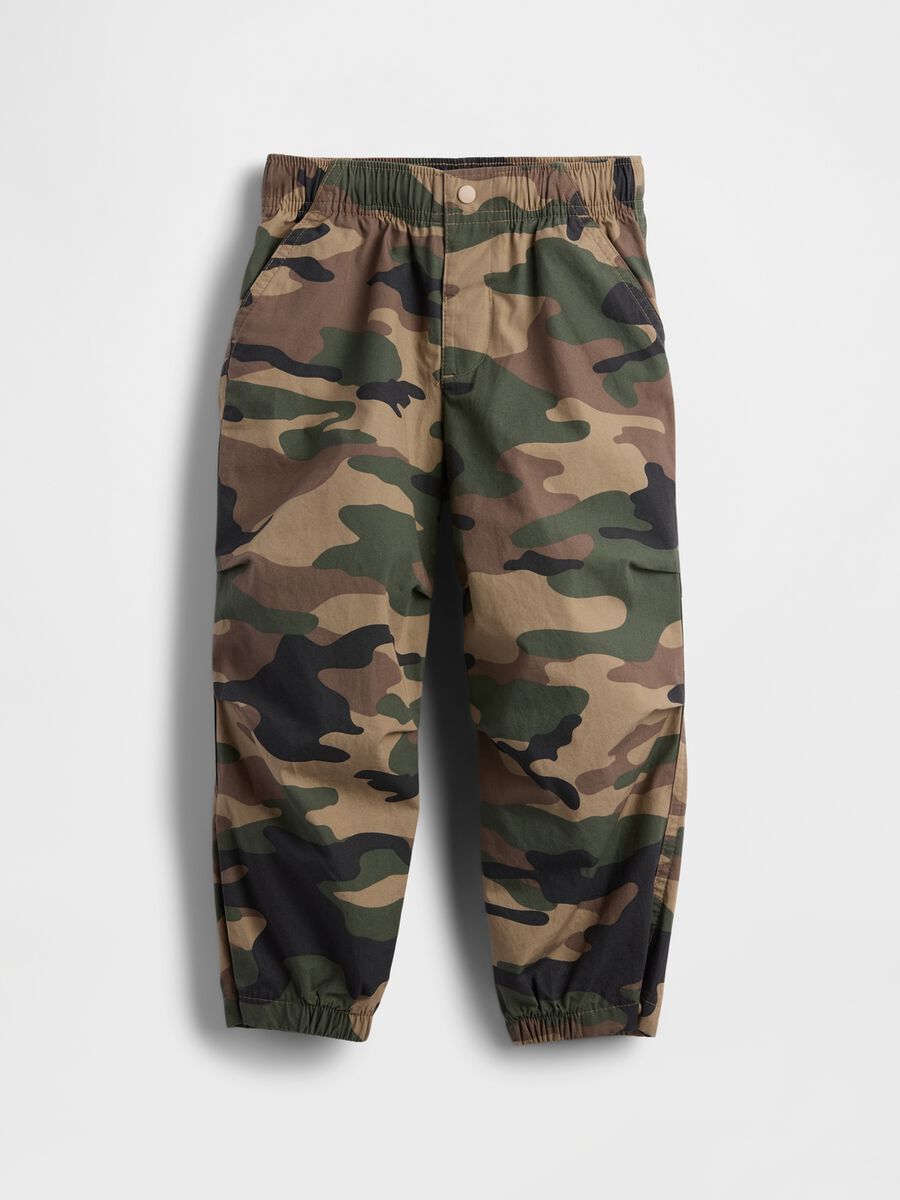 Pantaloni verde mimetico in cotone Bambino_0