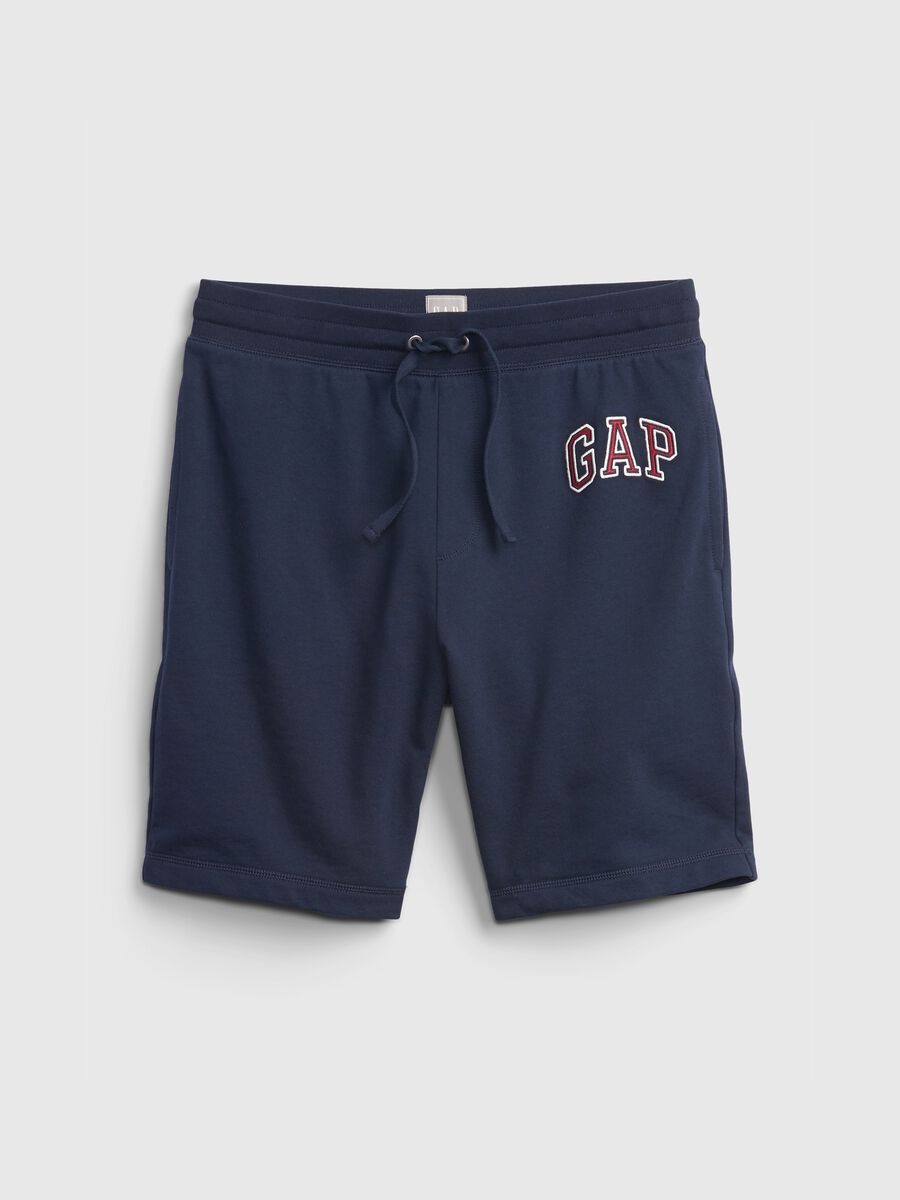 Bermuda jogger in felpa con ricamo logo Uomo_4