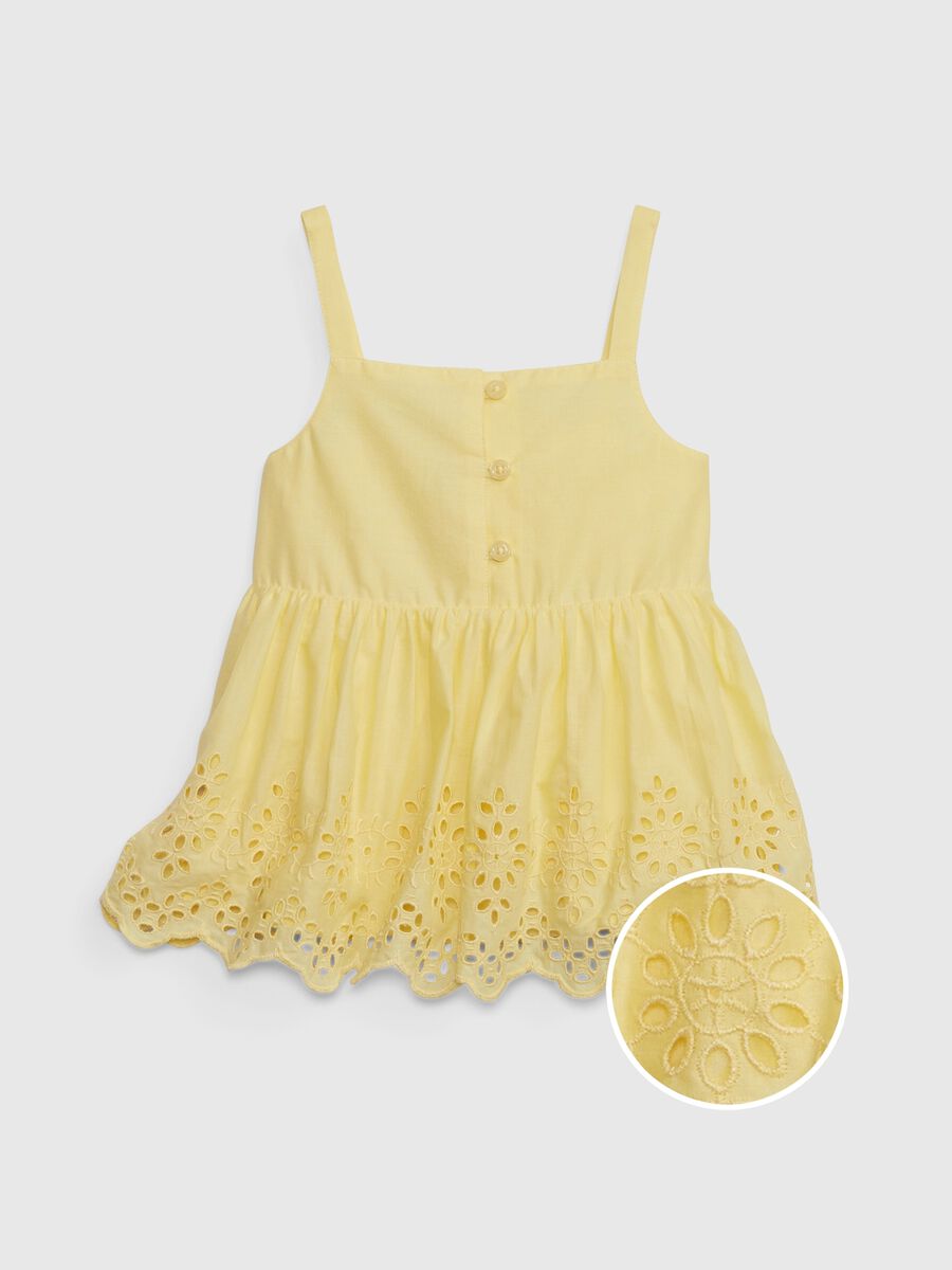 Tank top in broderie anglaise cotton. Newborn Boy_0