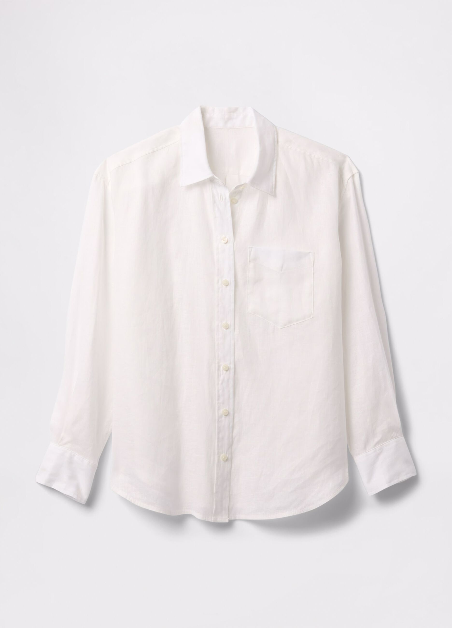 Camicia bianca ampia in puro lino_3