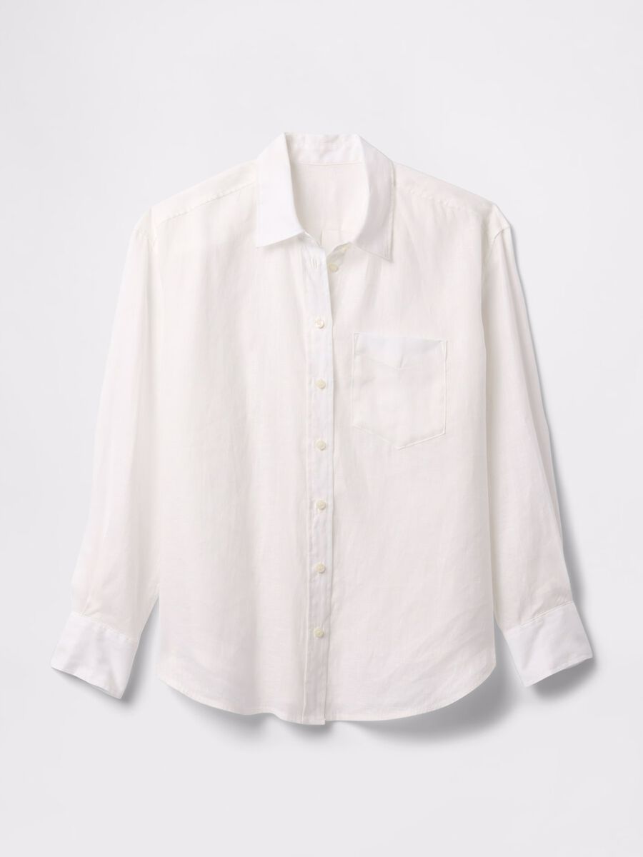 Long White Linen Shirt Woman_3