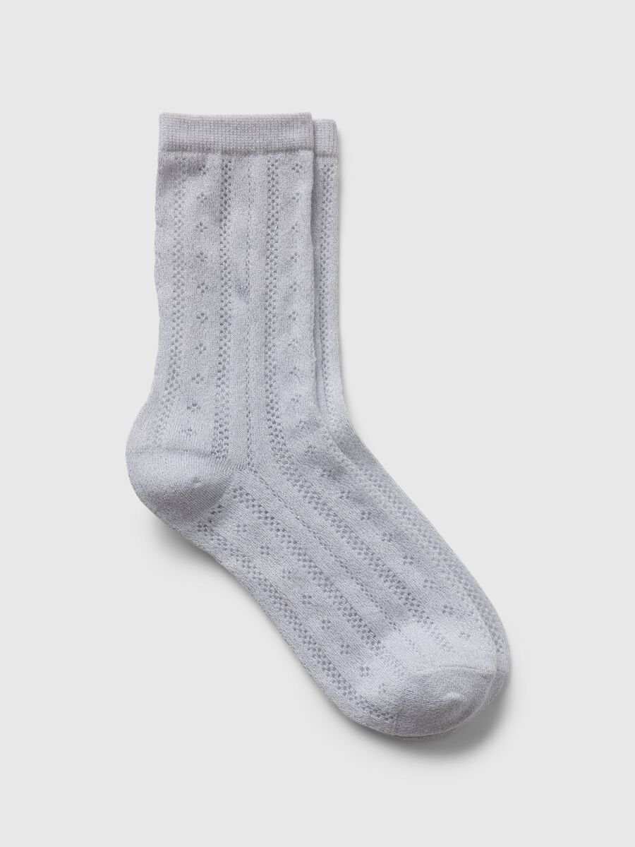 Short socks with pointelle pattern Woman_0