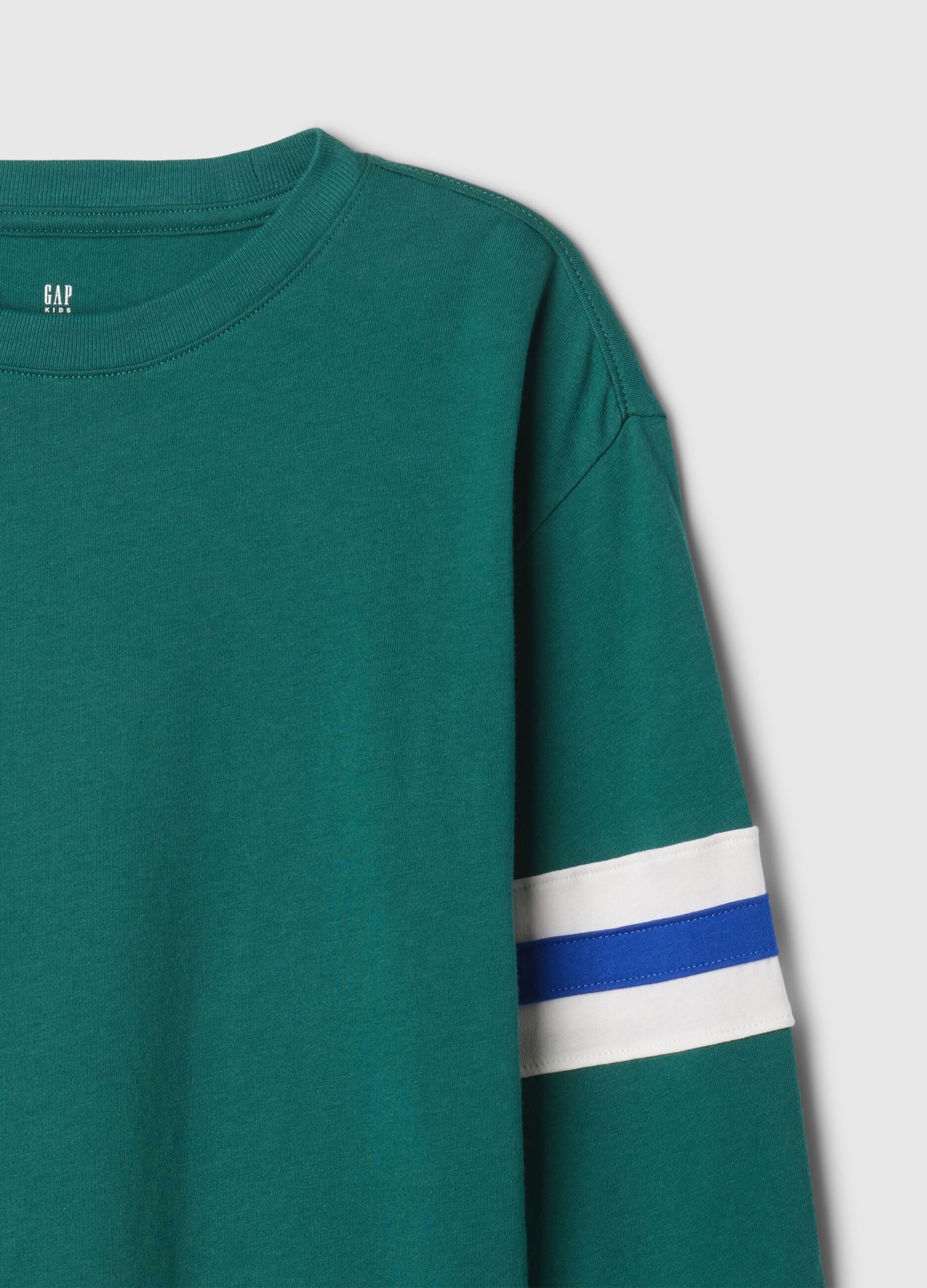 T-shirt a maniche lunghe con inserto a righe _1