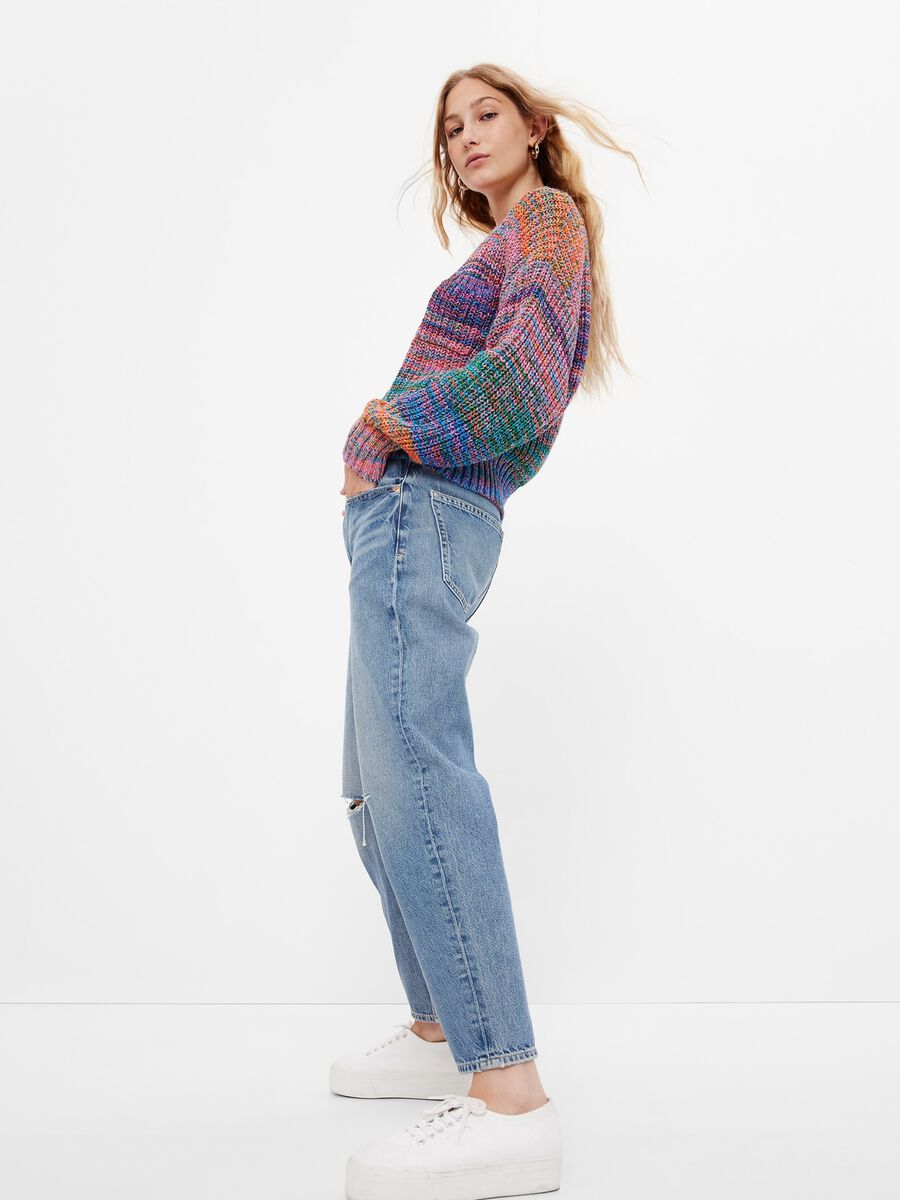 Oversize multi-colour pullover with pocket Woman_0