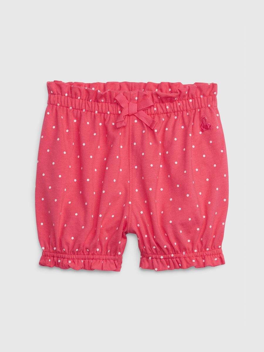 Cotton shorts with print and embroidery Newborn_0