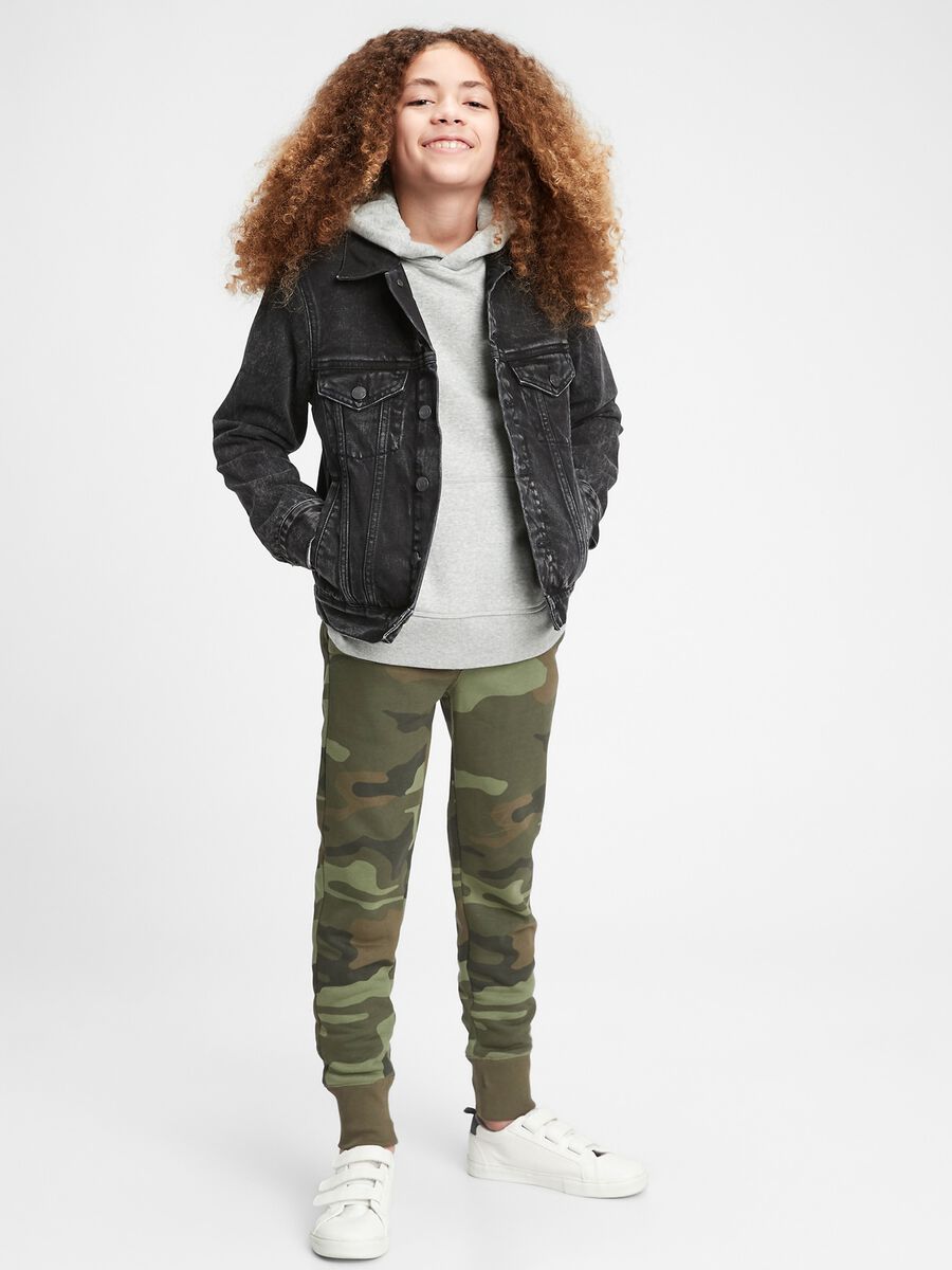 Joggers in felpa camouflage con ricamo logo Bambino_0