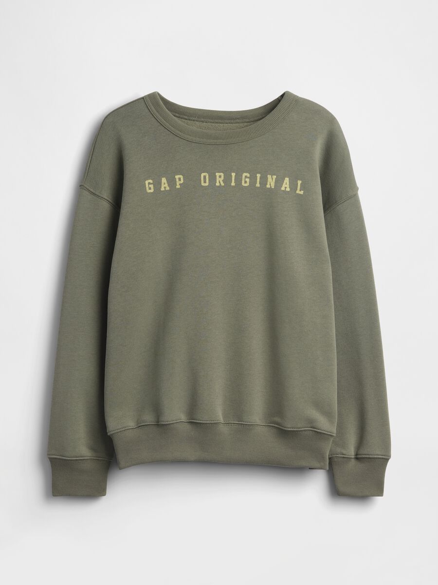 Felpa girocollo in misto cotone con logo GAP Bambino_3