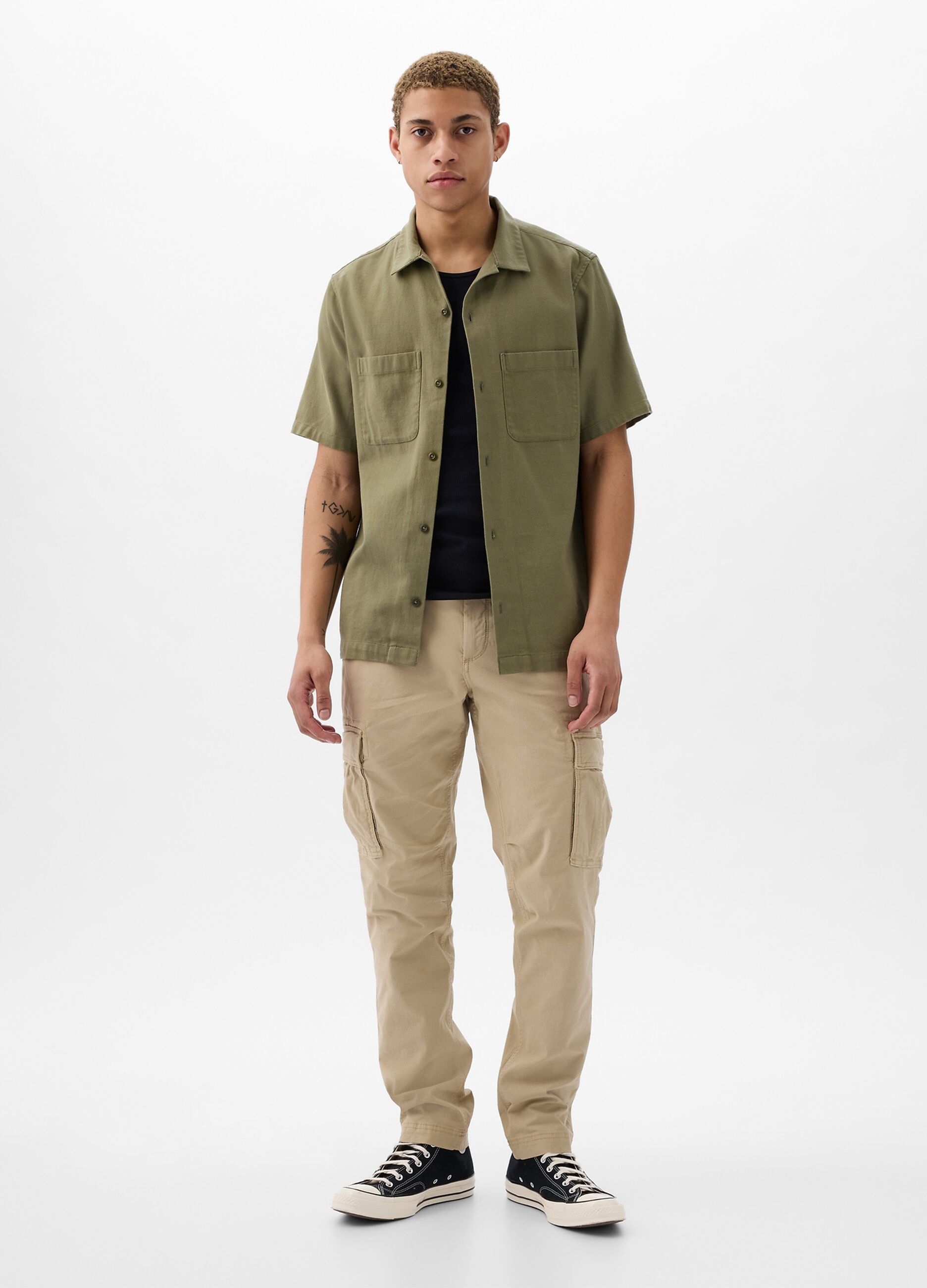 Pantalone cargo in cotone stretch