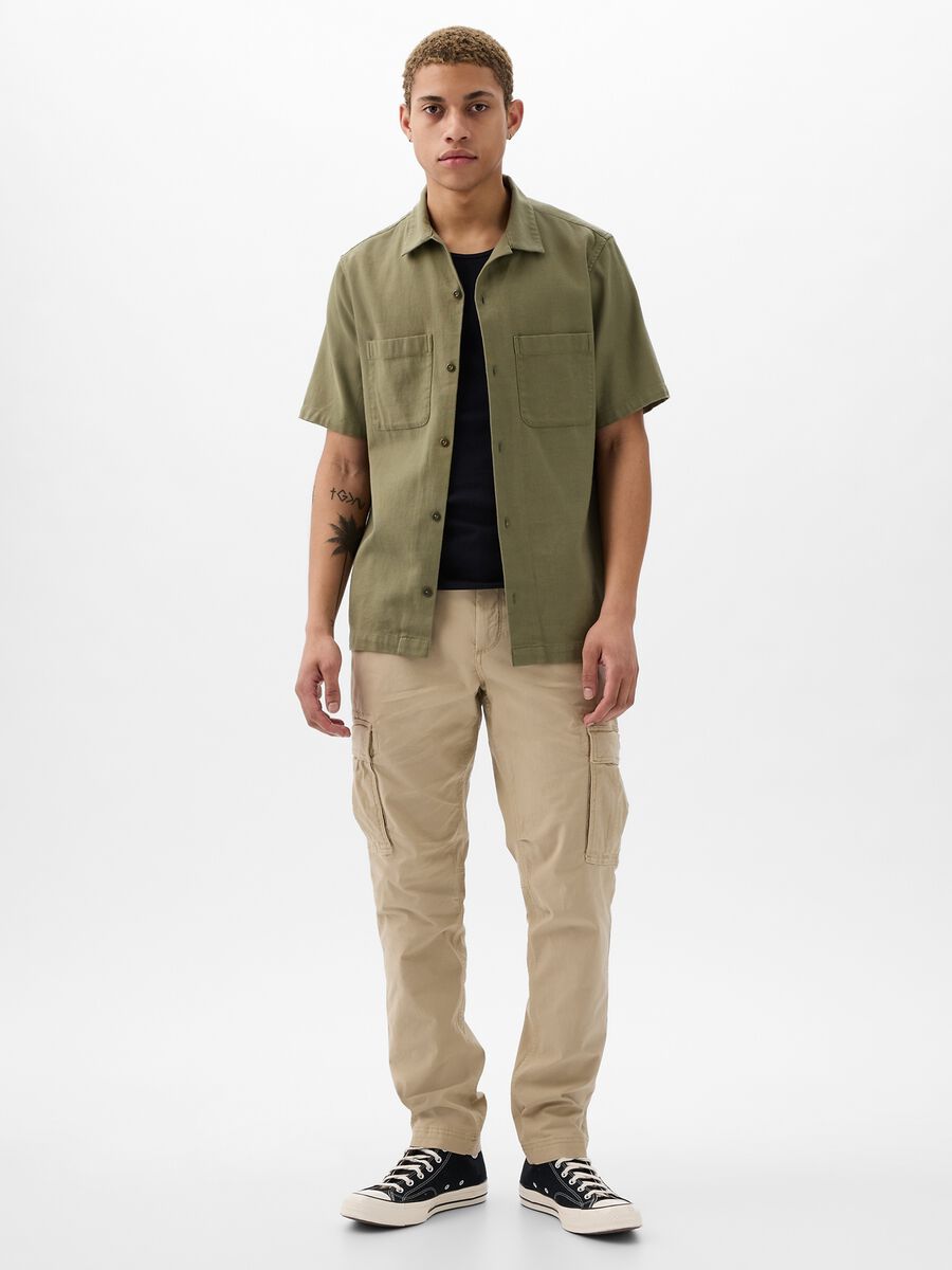 Cargo trousers in stretch cotton Man_0
