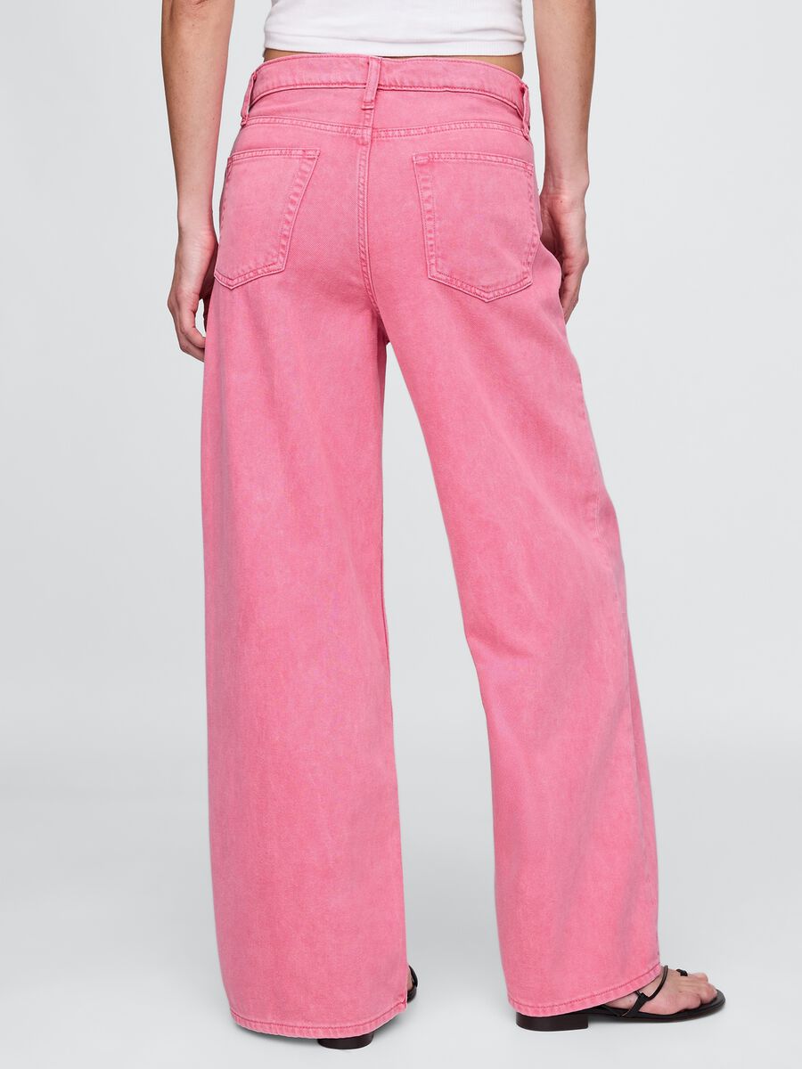 Pantaloni wide leg in denim rosa Gap Donna_3