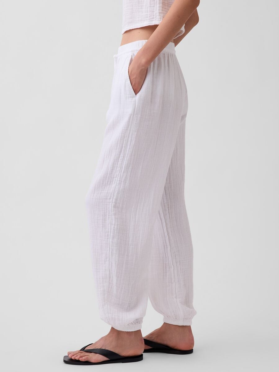 Pantaloni jogger in puro cotone Donna_3
