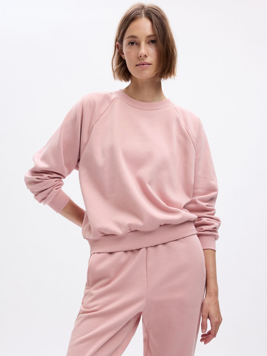 Round-neck sweatshirt with raglan sleeves Woman_0