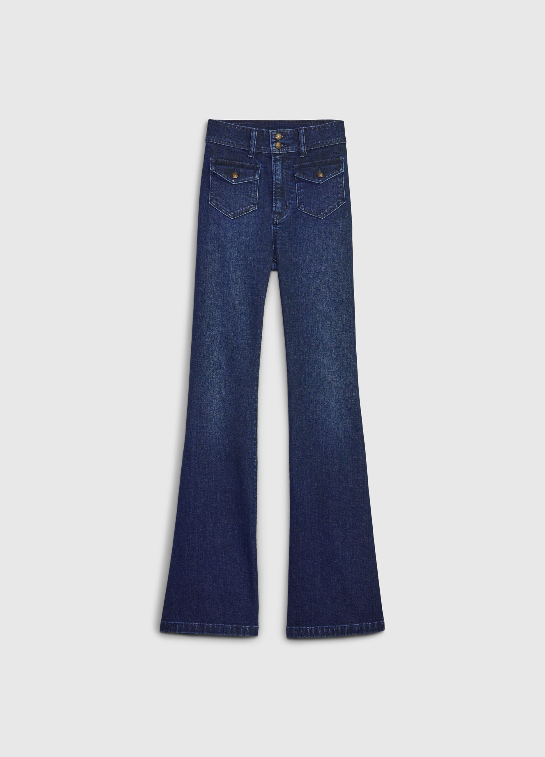 High-rise flare-fit jeans with buttons_5