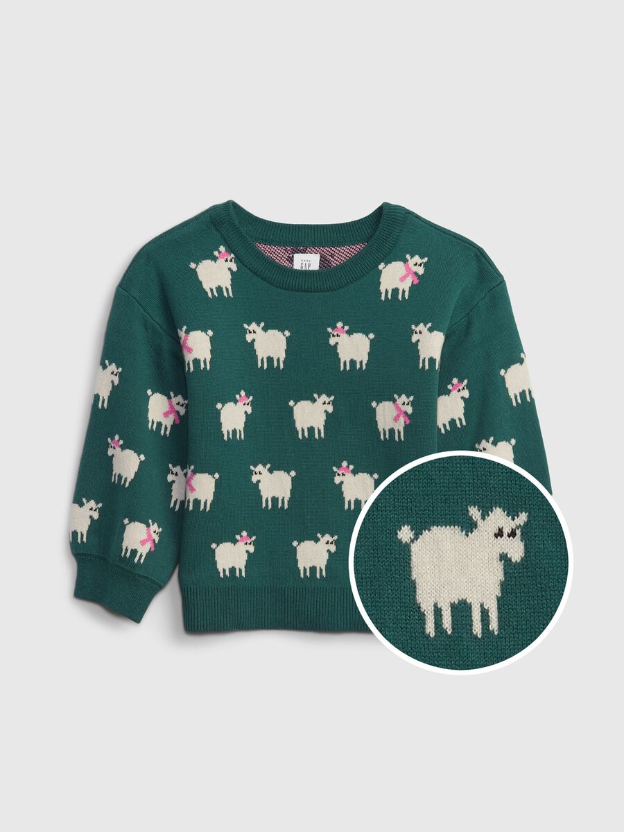 Cotton pullover with jacquard design Toddler Girl_0