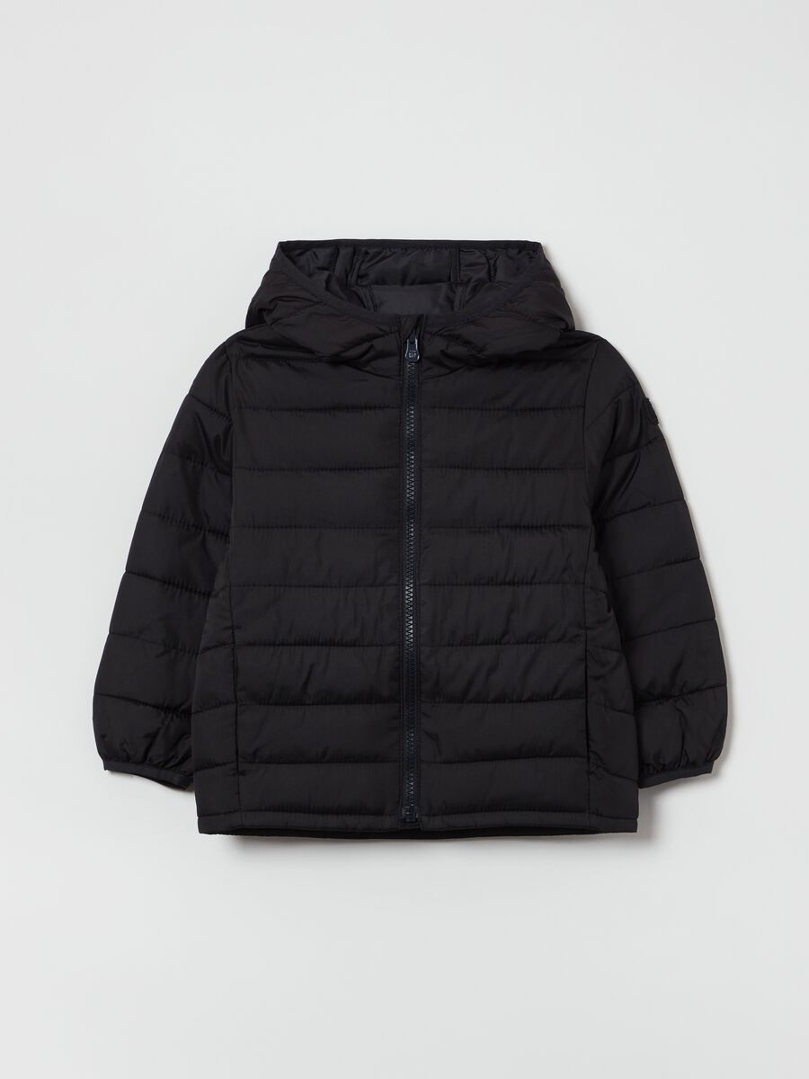 Quilted and padded jacket with hood Toddler Boy_0
