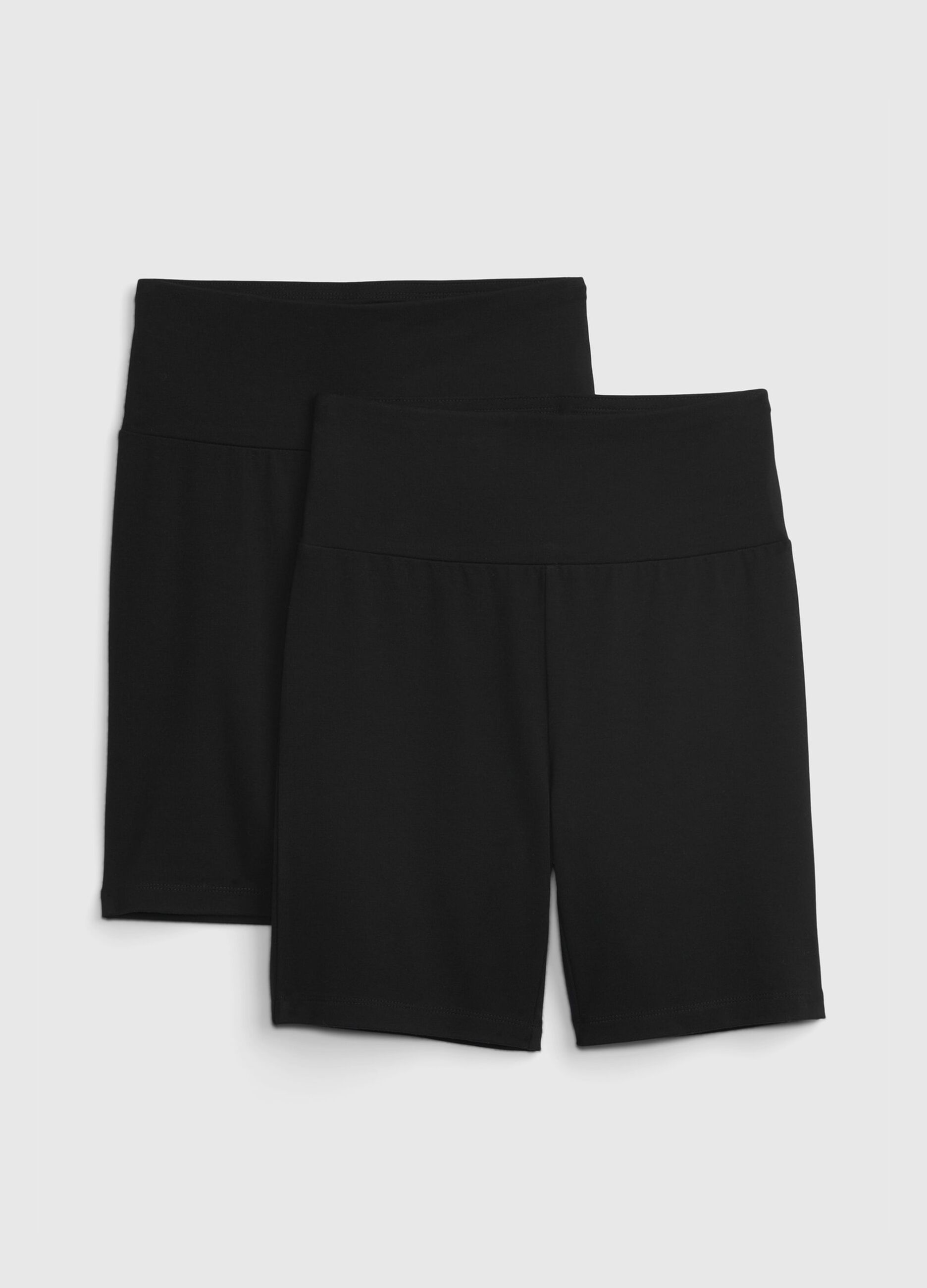 Two-pack cycling shorts in stretch cotton