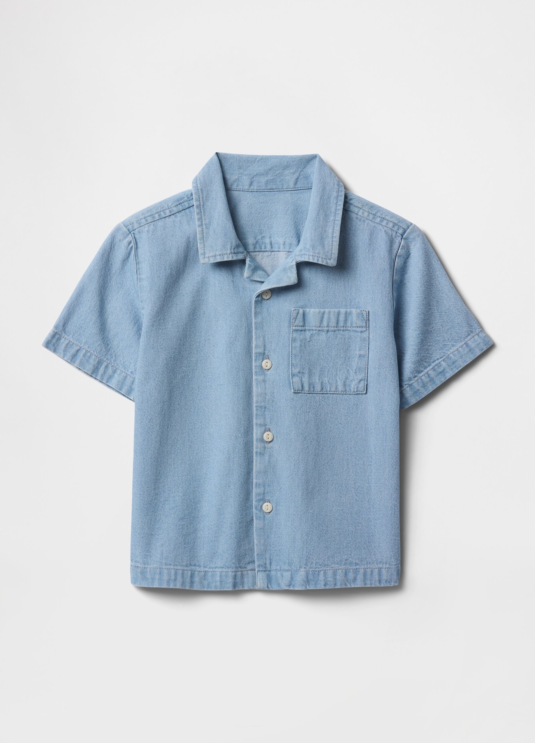Camicia a maniche corte in denim per bambini_1