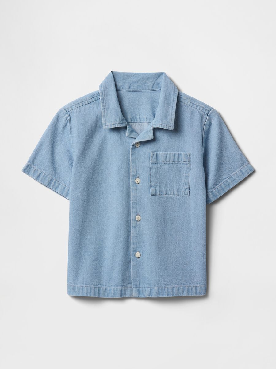 Camicia a maniche corte in denim per bambini Baby Boy_1