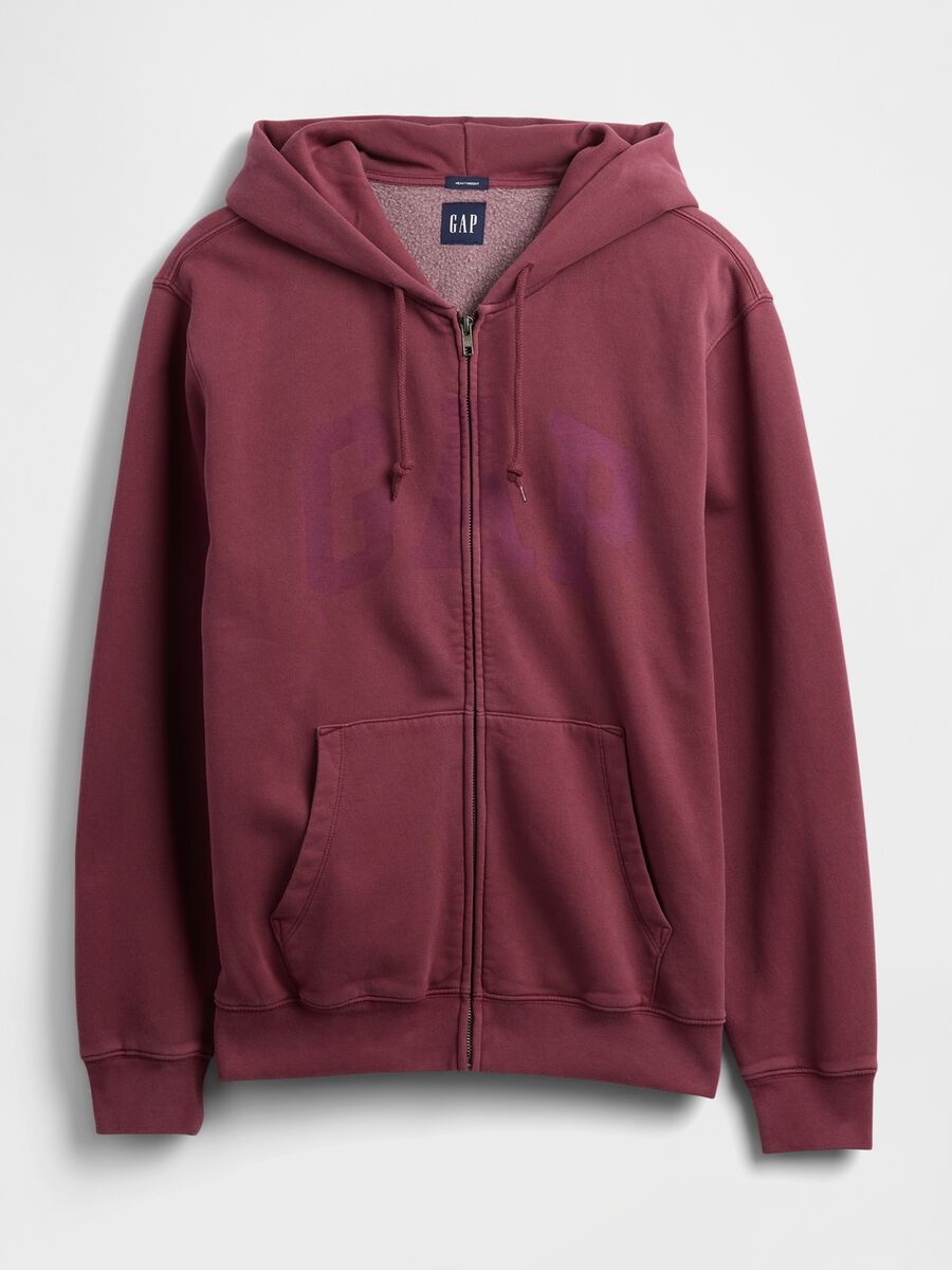 Full Zip Red Sweatshirt Man_3