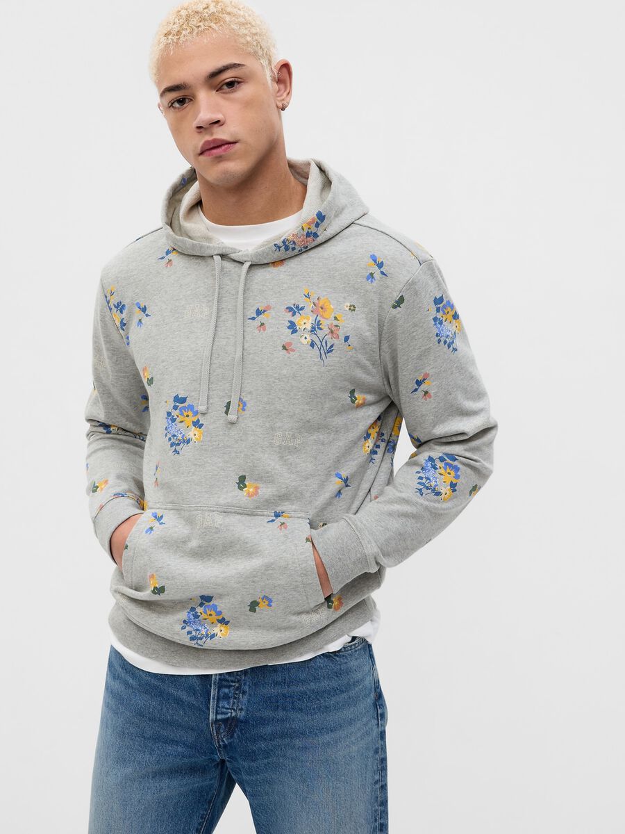 Sweatshirt with floral print and logo Man_0