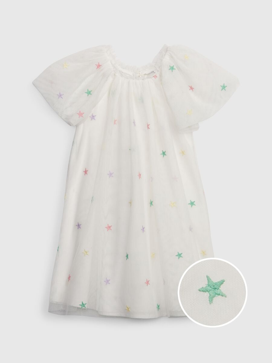Tulle dress with embroidered stars Toddler Girl_0