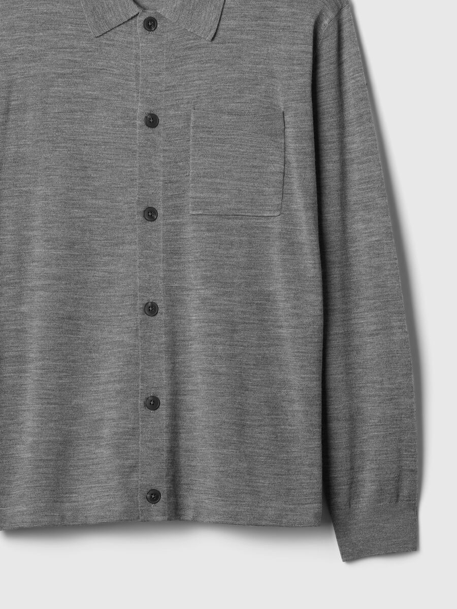 Maglia cardigan in lana merino Uomo_4