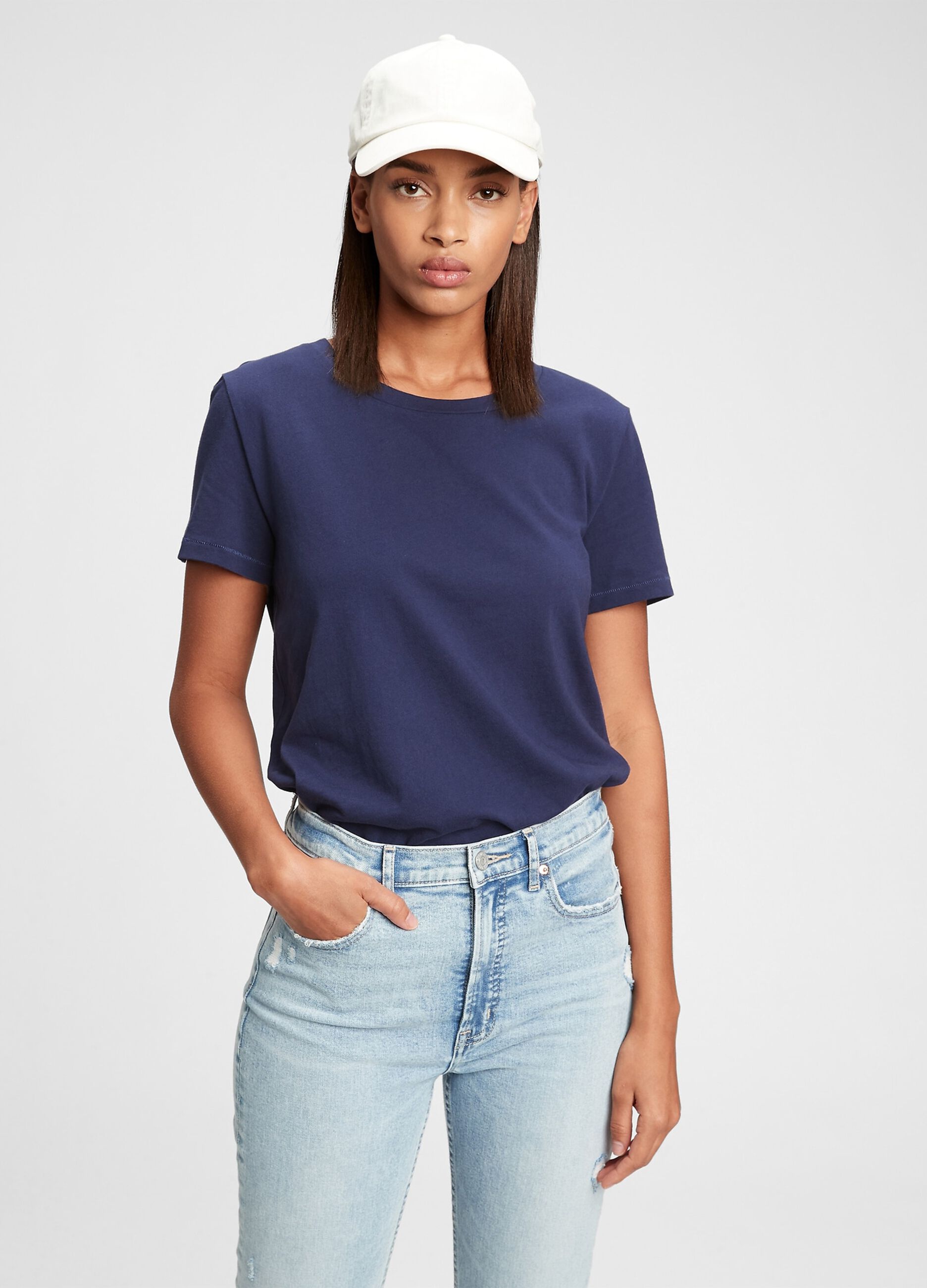 T-shirt girocollo in cotone