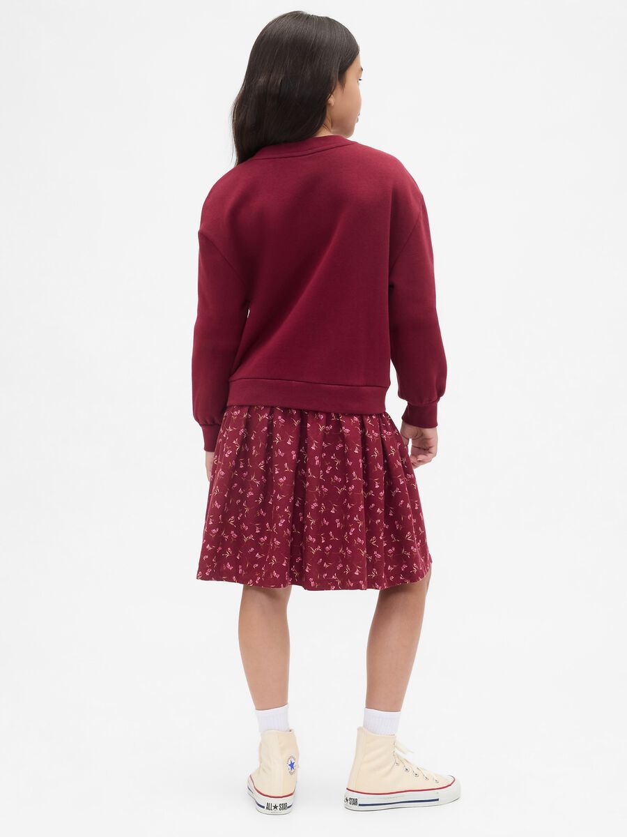 Vestito rosso per bambina con scollo rotondo Bambina_1